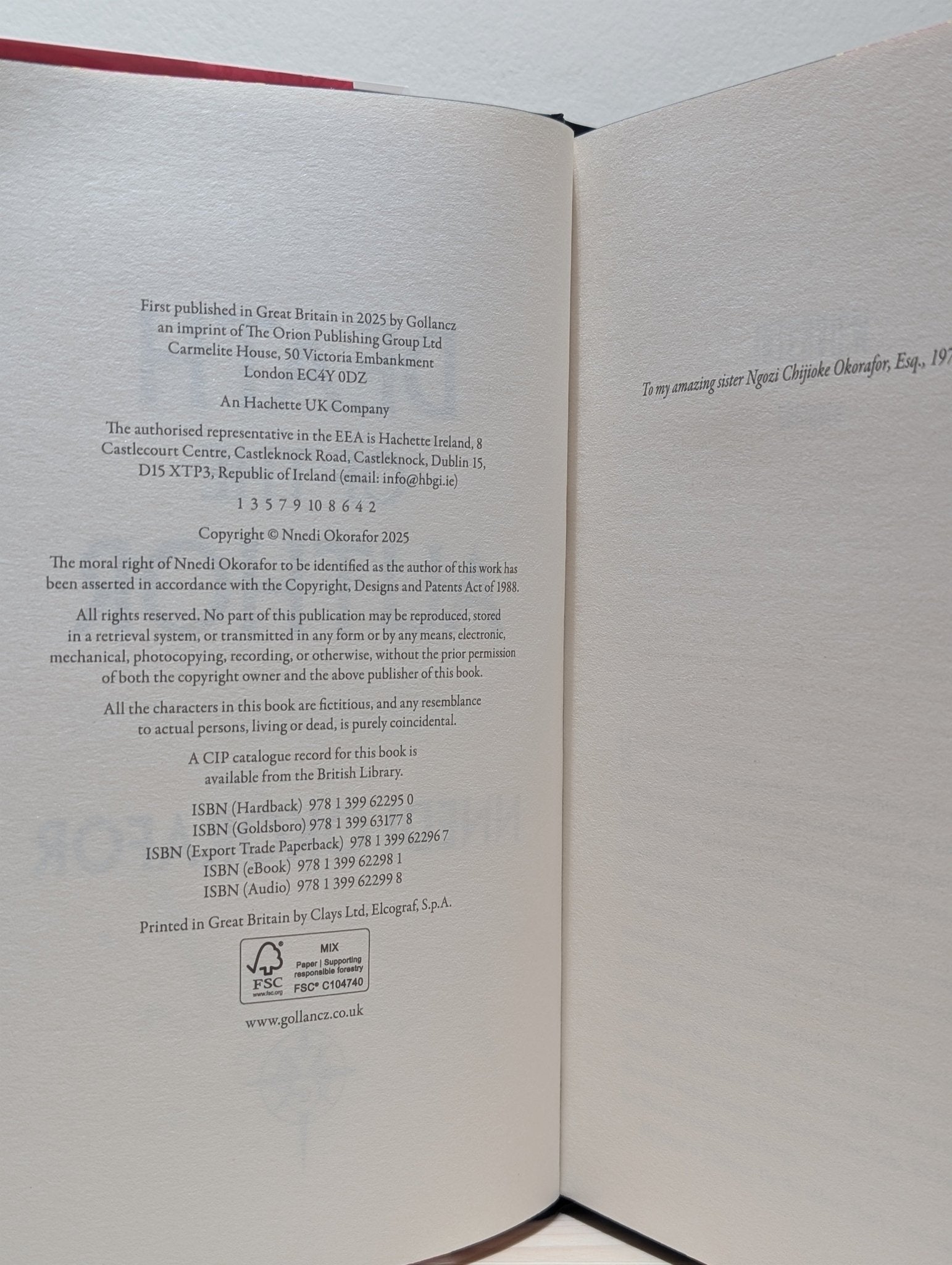 Death of the Author by Nnedi Okorafor (Signed Numbered First Edition with sprayed edges) - Fialta Books