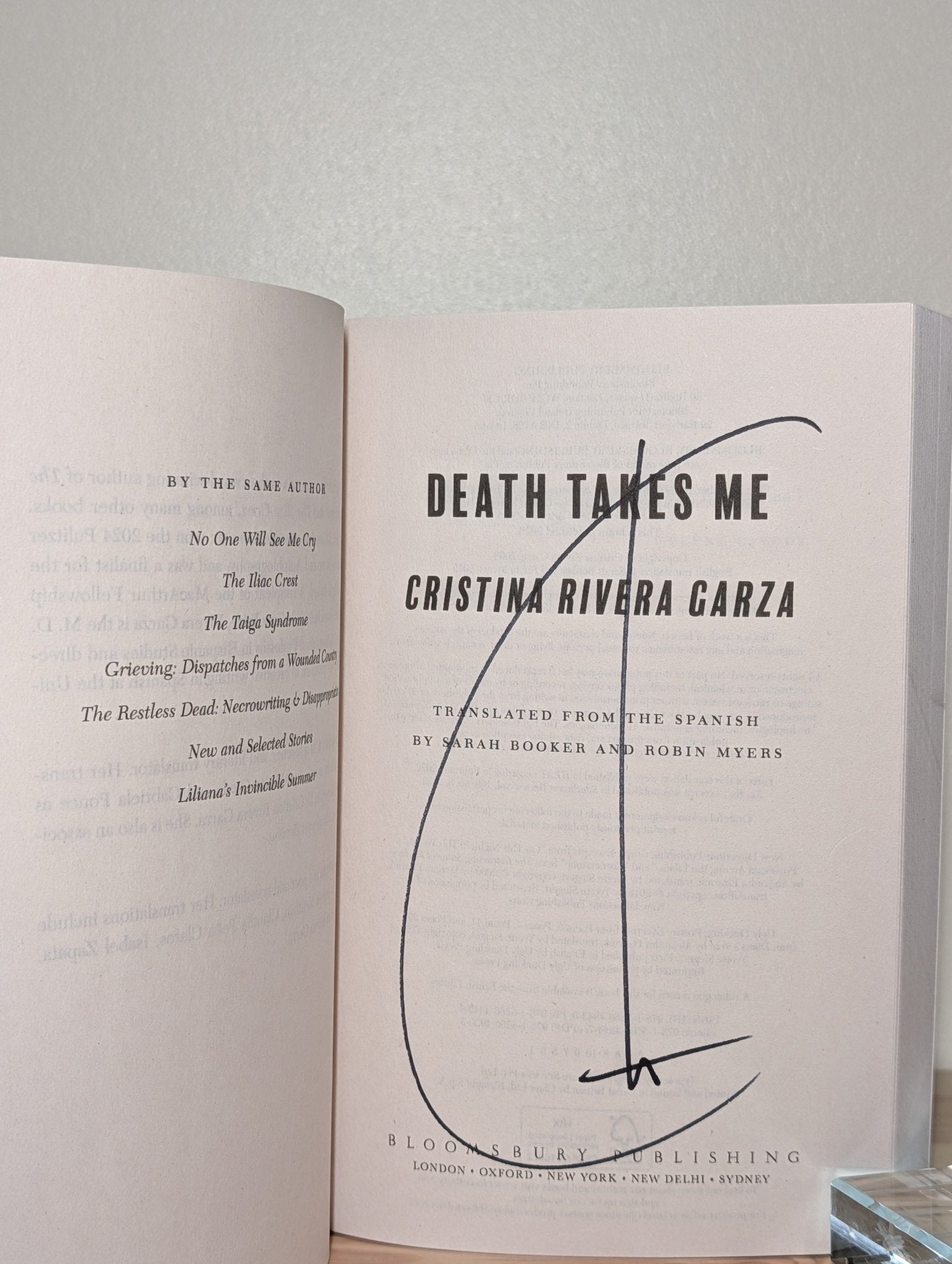 Death Takes Me by Cristina Rivera Garza (Signed Paperback) - Fialta Books