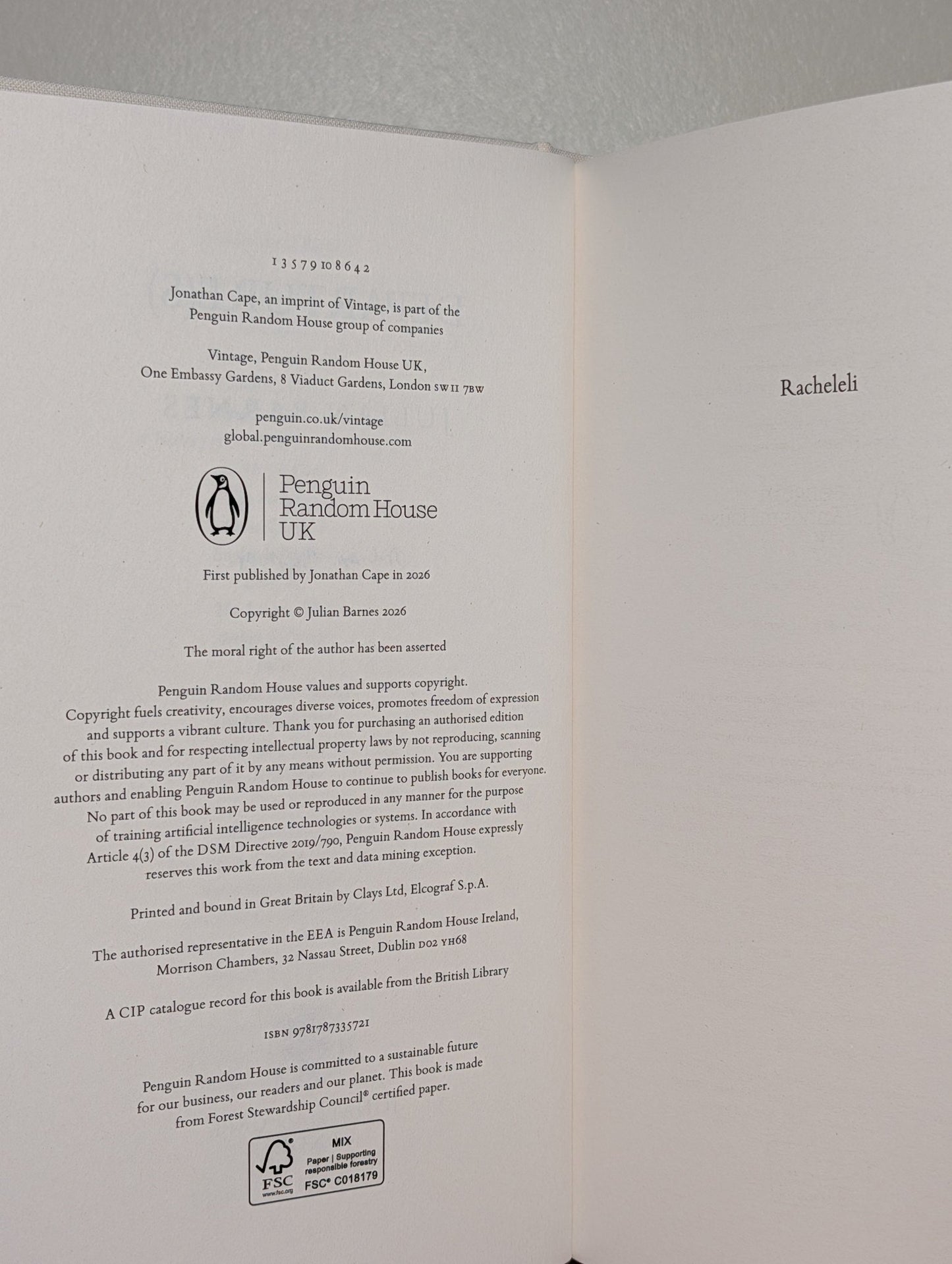 Departure(s) by Julian Barnes (Signed First Edition) - Fialta Books