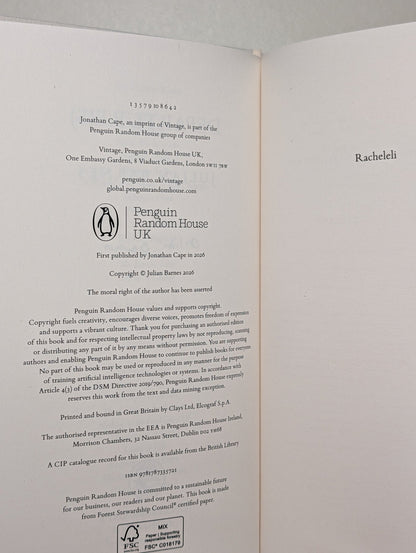 Departure(s) by Julian Barnes (Signed First Edition and bookmark) - Fialta Books