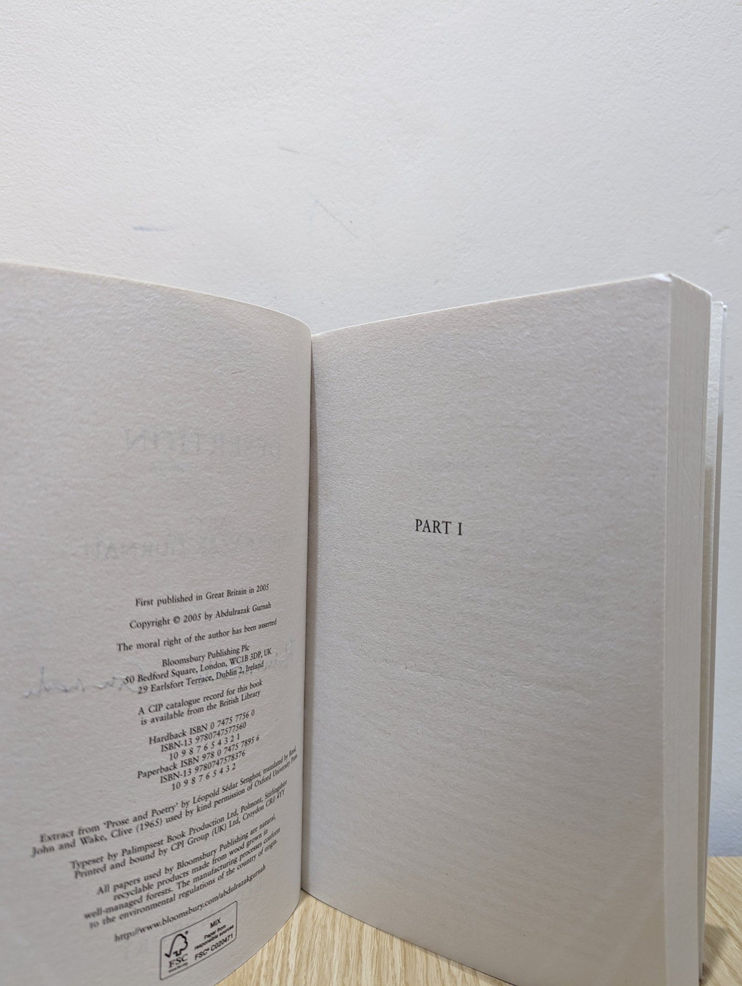 Desertion by Abdulrazak Gurnah (Signed) - Fialta Books