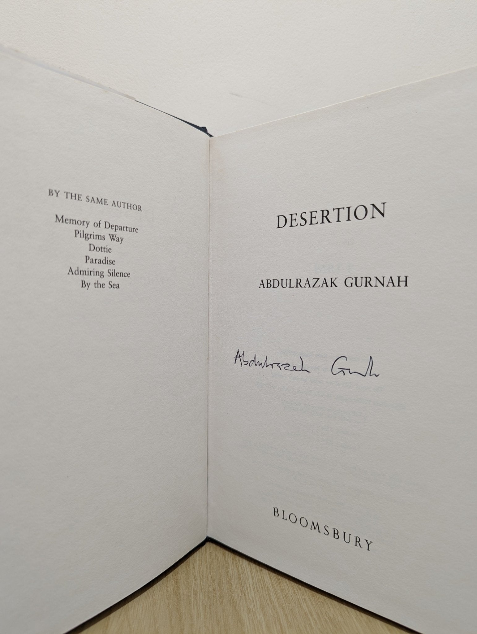 Desertion by Abdulrazak Gurnah (Signed First Edition) - Fialta Books