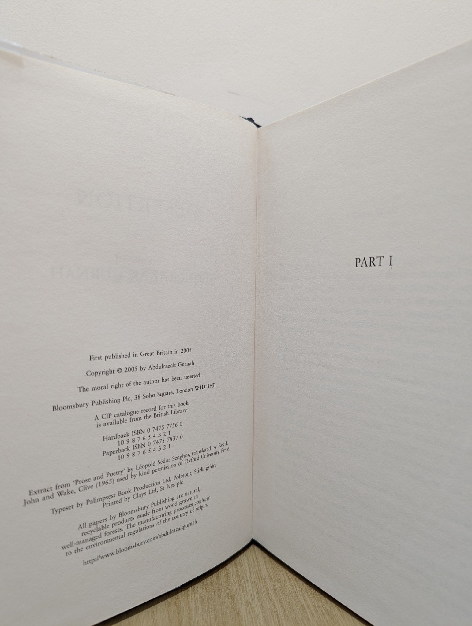 Desertion by Abdulrazak Gurnah (Signed First Edition) - Fialta Books