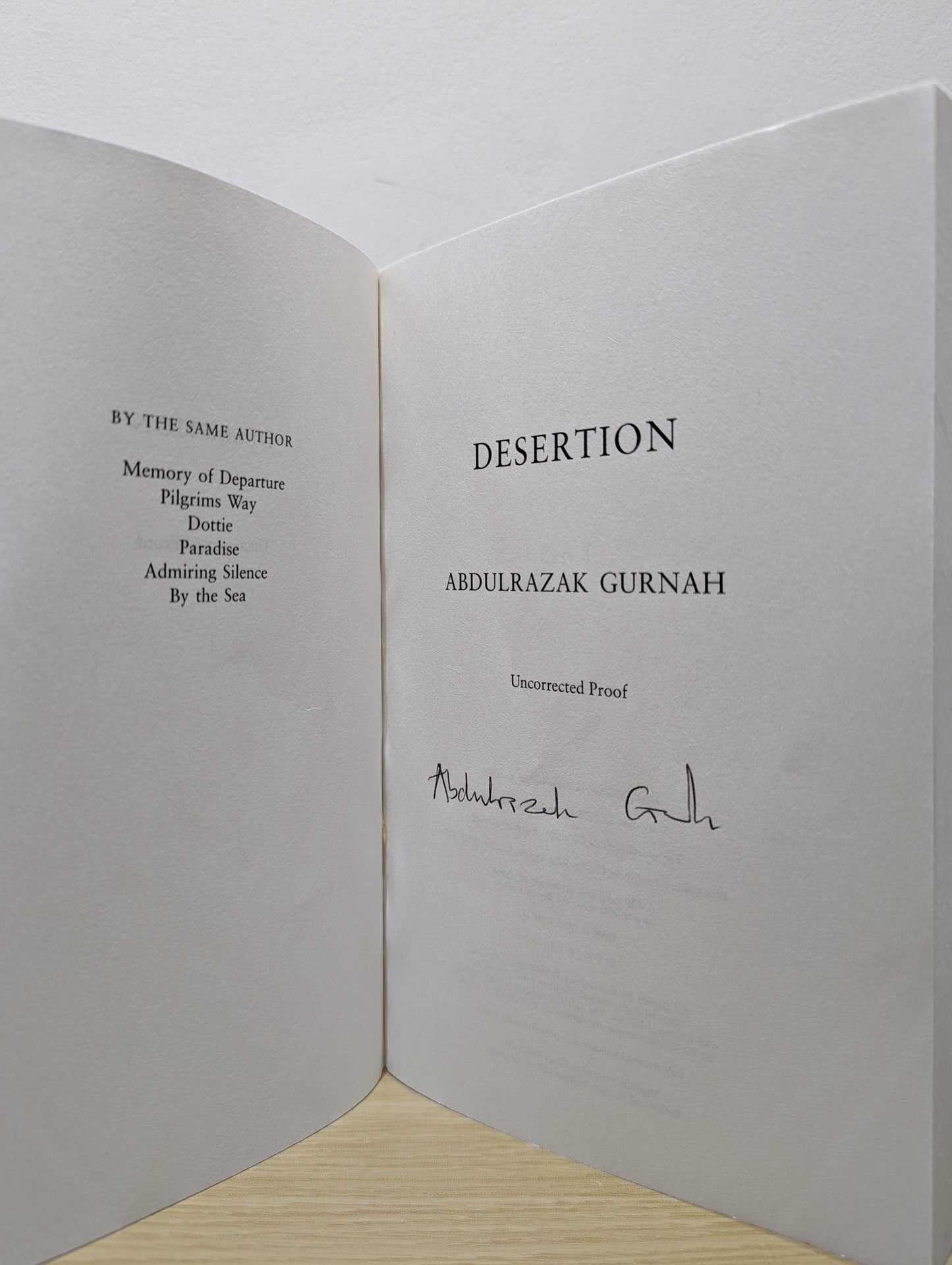 Desertion by Abdulrazak Gurnah (Signed Proof Edition) - Fialta Books