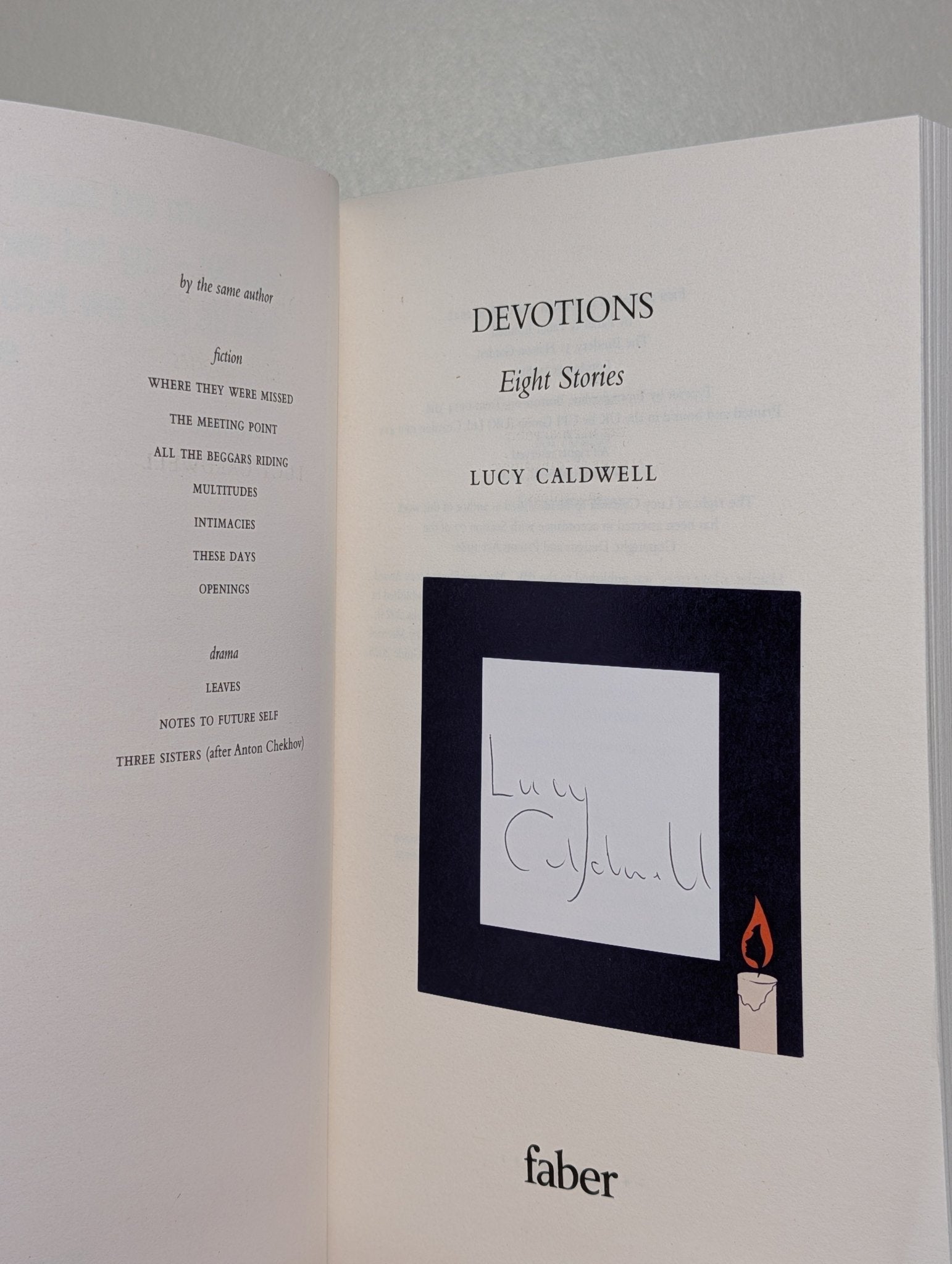 Devotions by Lucy Caldwell (Signed First Edition) - Fialta Books