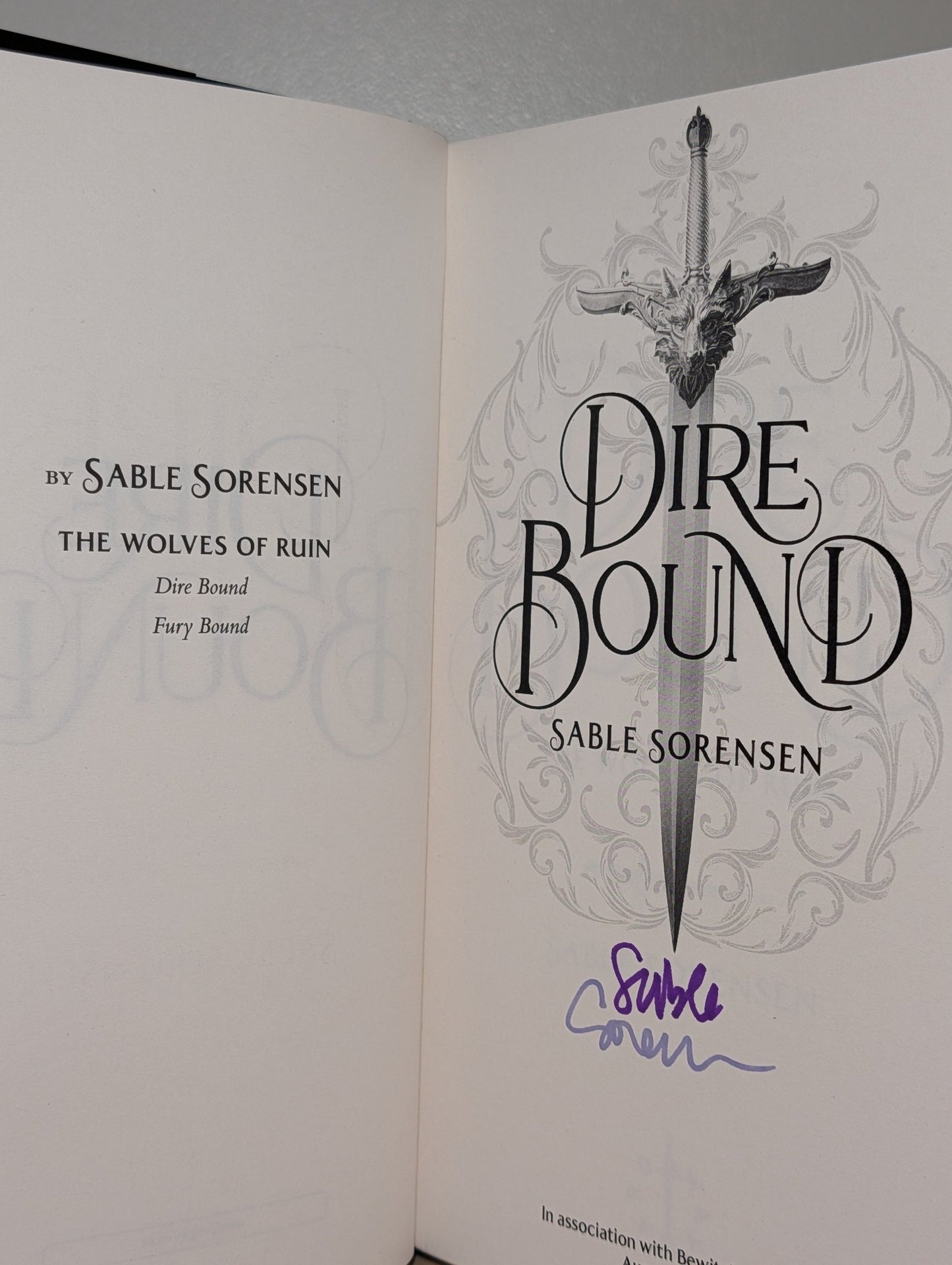 Dire Bound by Sable Sorensen (Signed First Edition with alternate jacket) - Fialta Books