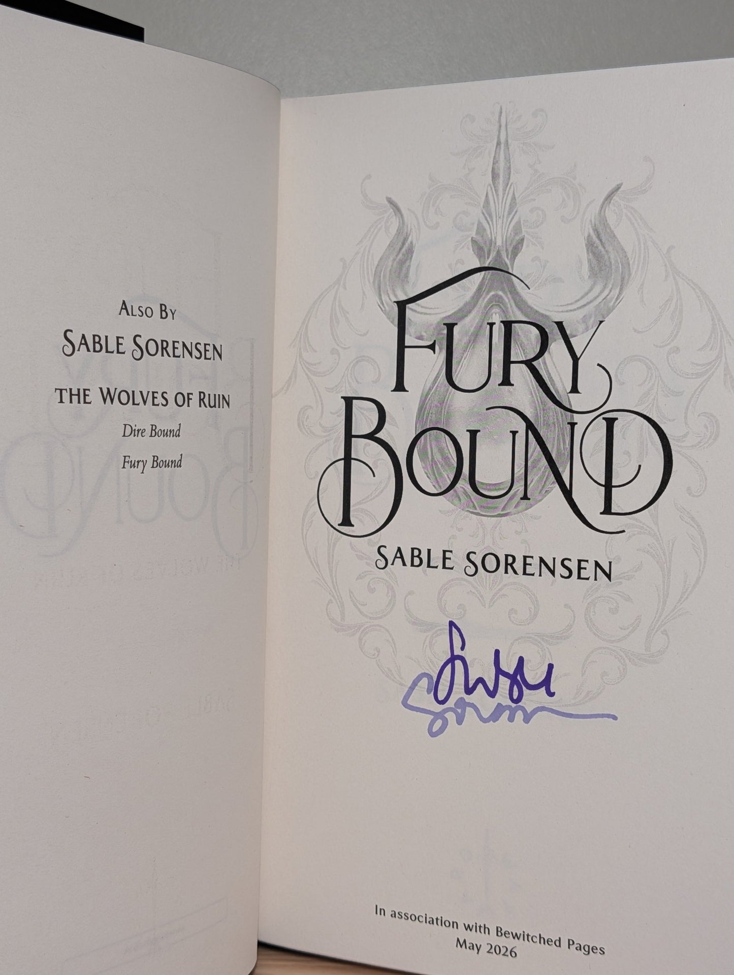 Dire Bound; Fury Bound by Sable Sorensen (Signed First Edition with alternative jacket) - Fialta Books