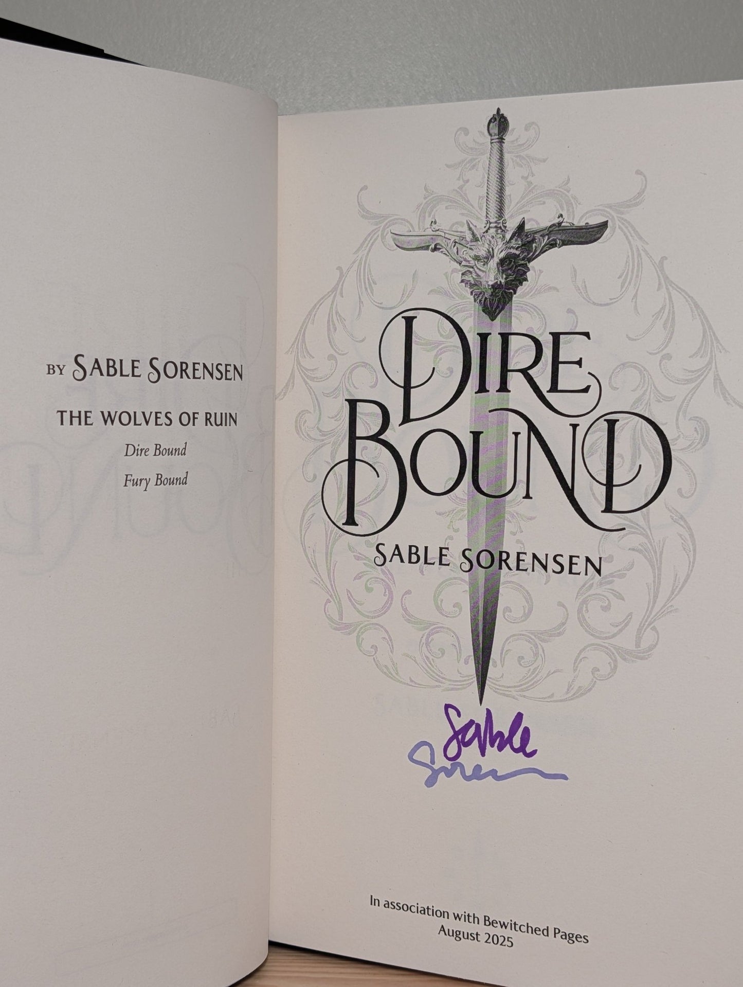 Dire Bound; Fury Bound by Sable Sorensen (Signed First Edition with alternative jacket) - Fialta Books