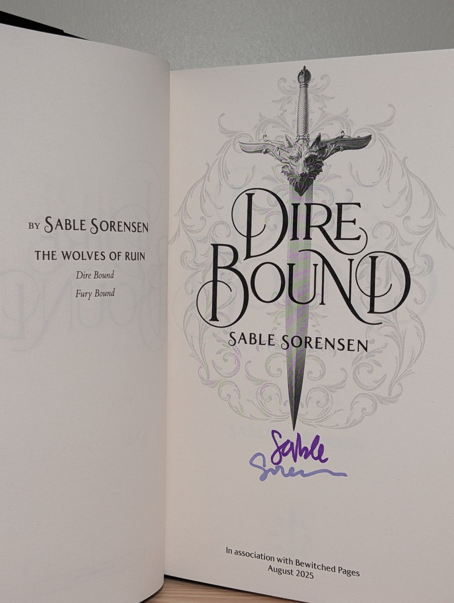 Dire Bound; Fury Bound by Sable Sorensen (Signed First Edition with alternative jacket) - Fialta Books