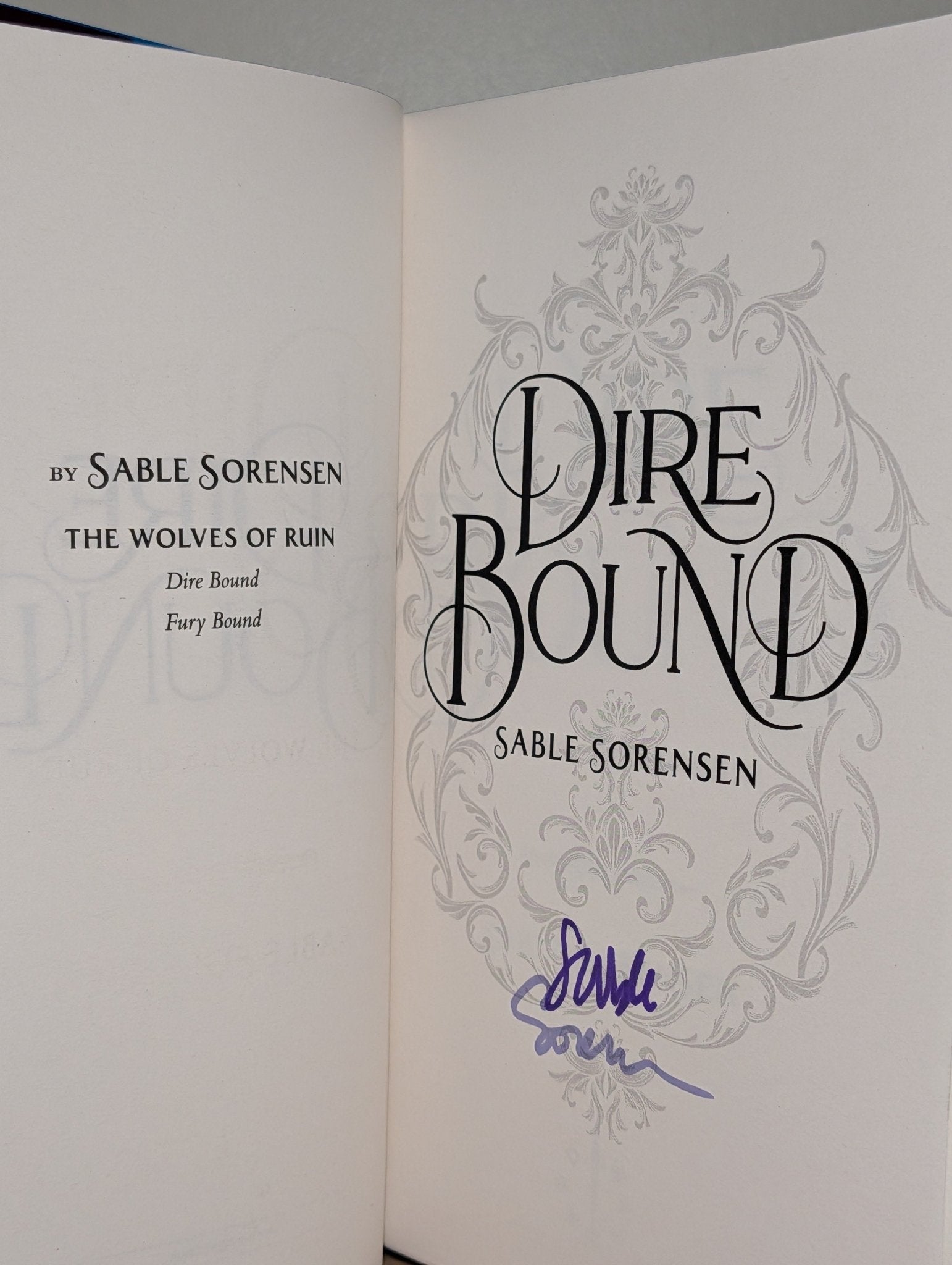 Dire Bound Fury Bound by Sable Sorensen (Signed First Edition with sprayed edges) - Fialta Books