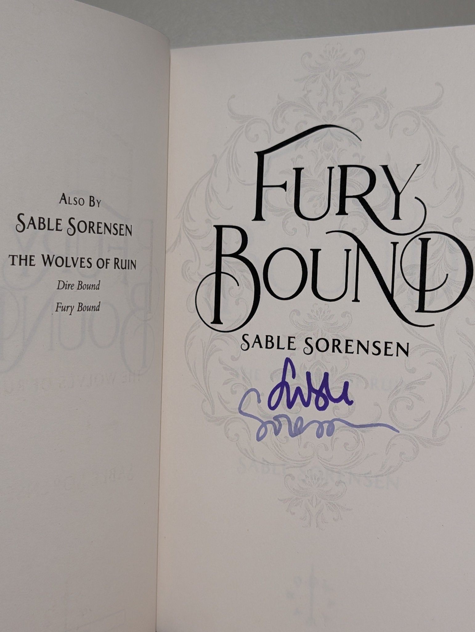 Dire Bound Fury Bound by Sable Sorensen (Signed First Edition with sprayed edges) - Fialta Books