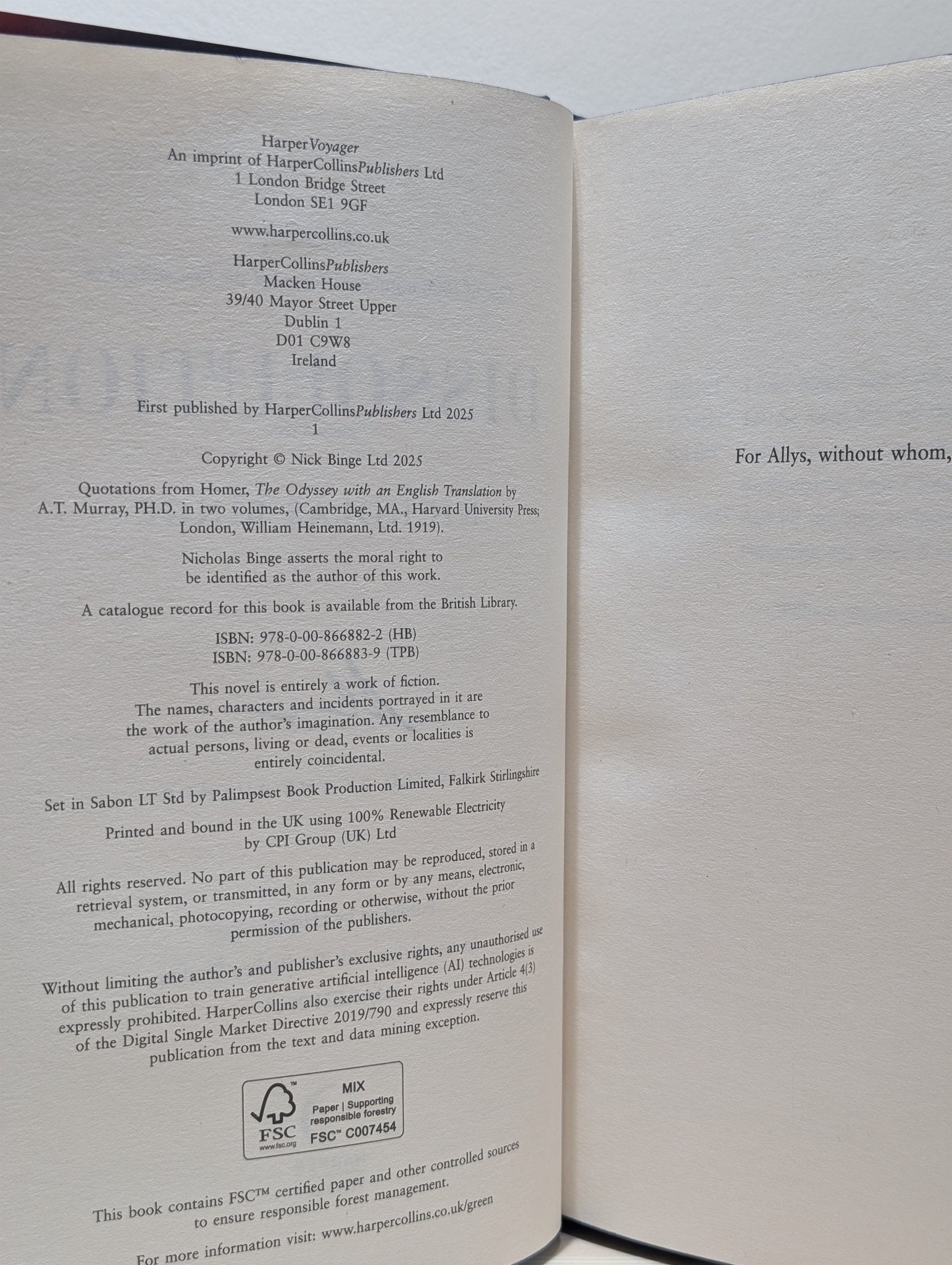 Dissolution by Nicholas Binge (Signed First Edition with sprayed edges) - Fialta Books
