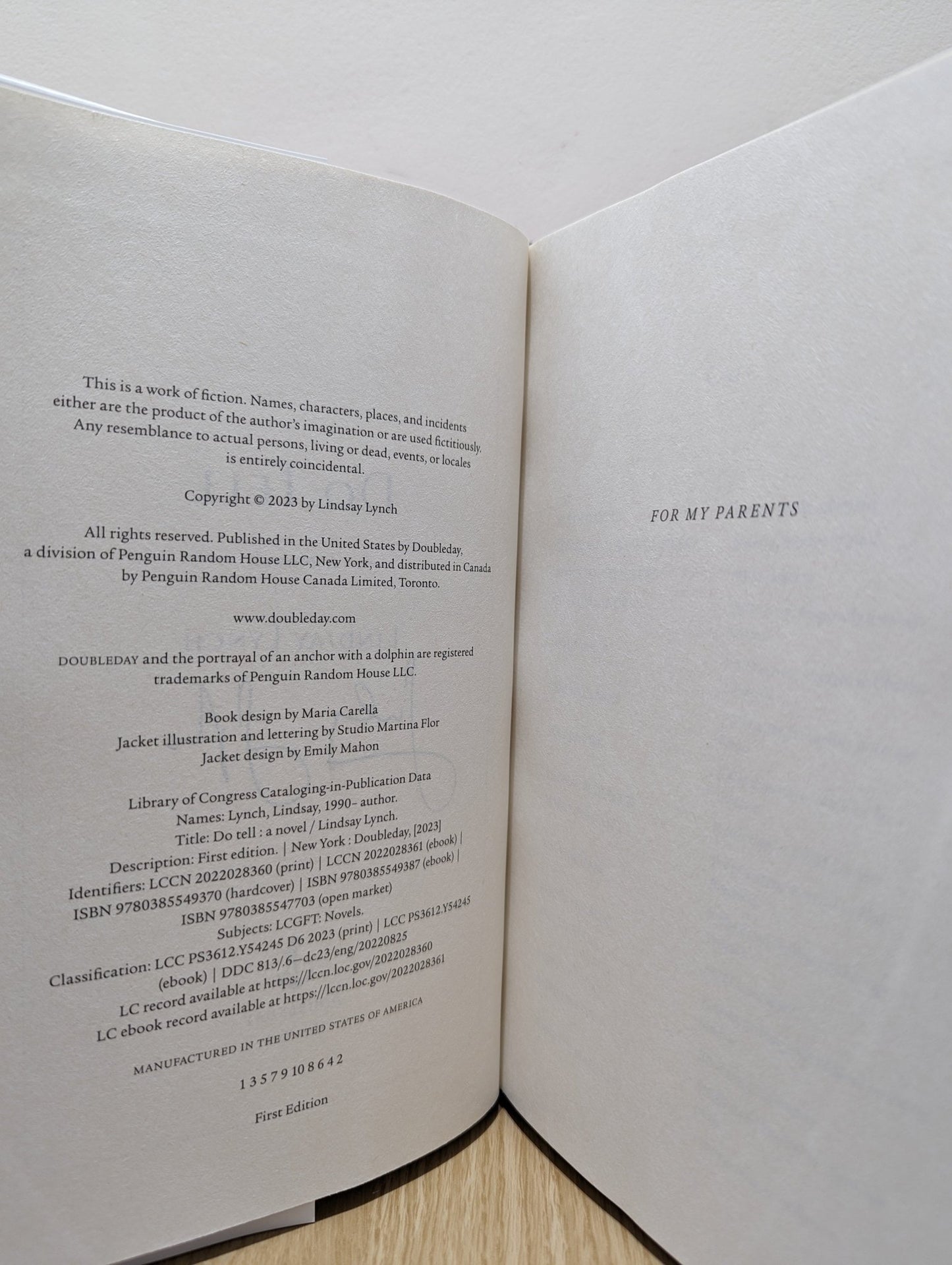 Do Tell: A Novel by Lindsay Lynch (Signed First Edition) - Fialta Books