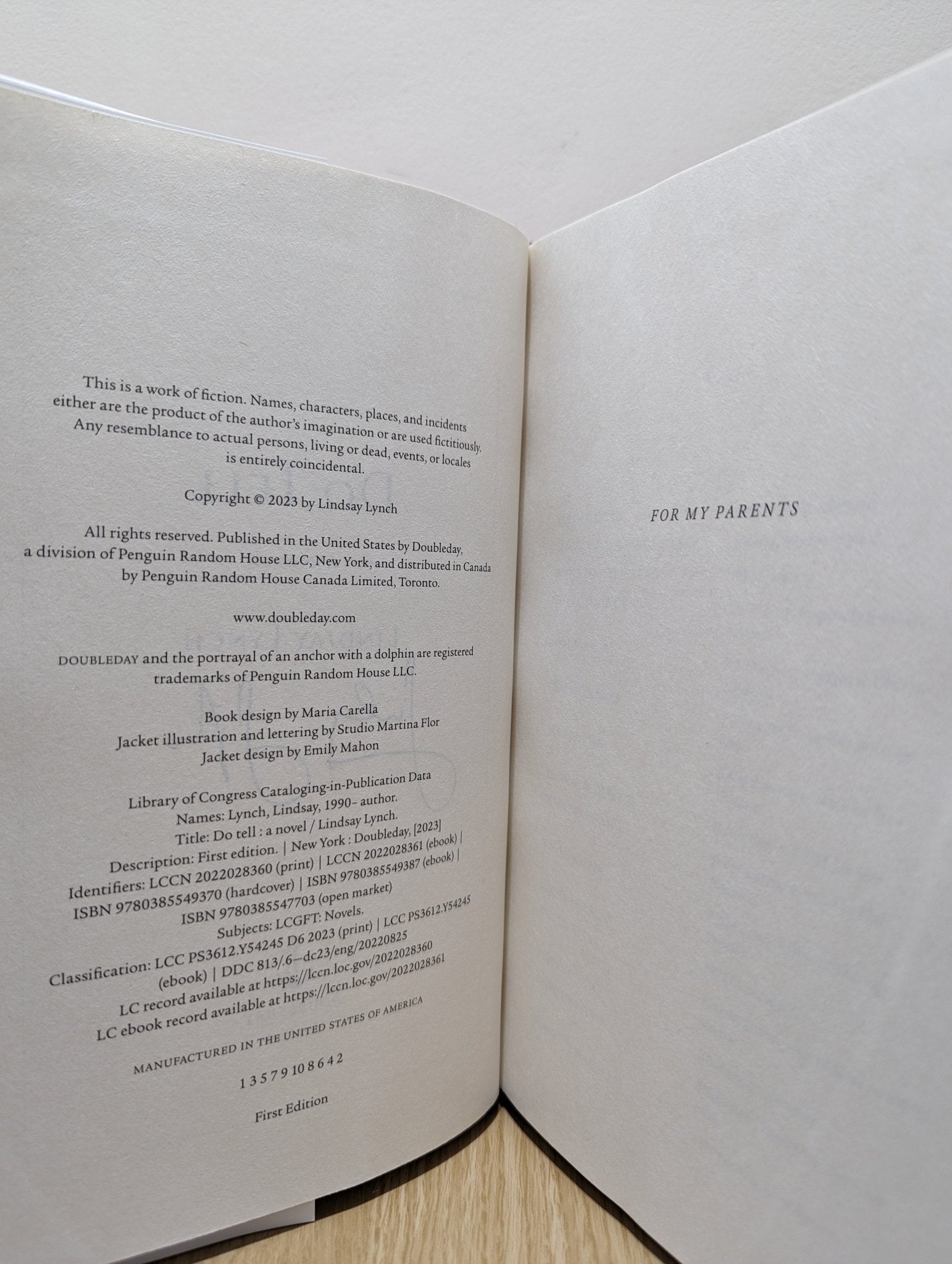 Do Tell: A Novel by Lindsay Lynch (Signed First Edition) - Fialta Books