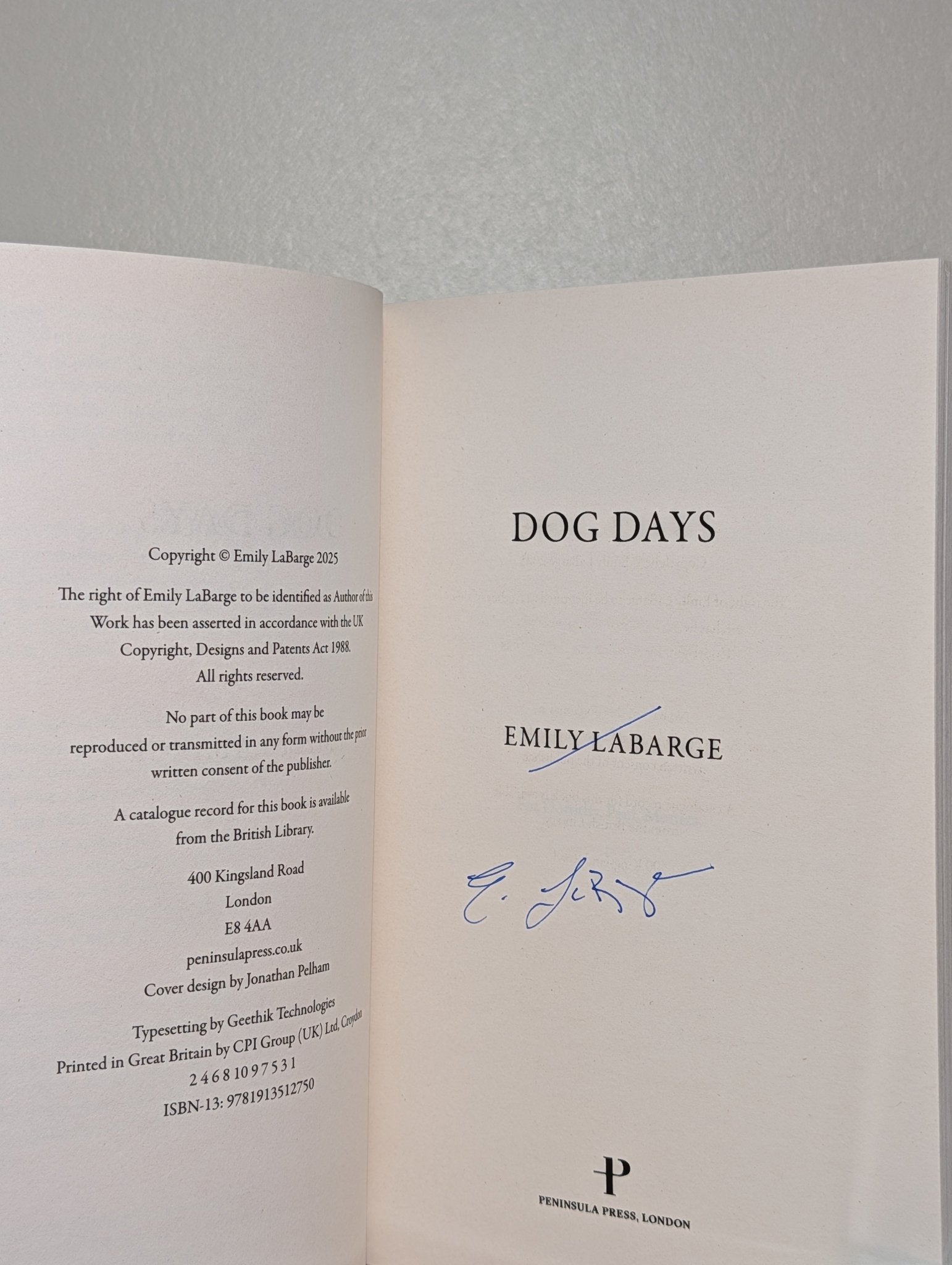 Dog Days by Emily LaBarge (Signed First Edition) - Fialta Books