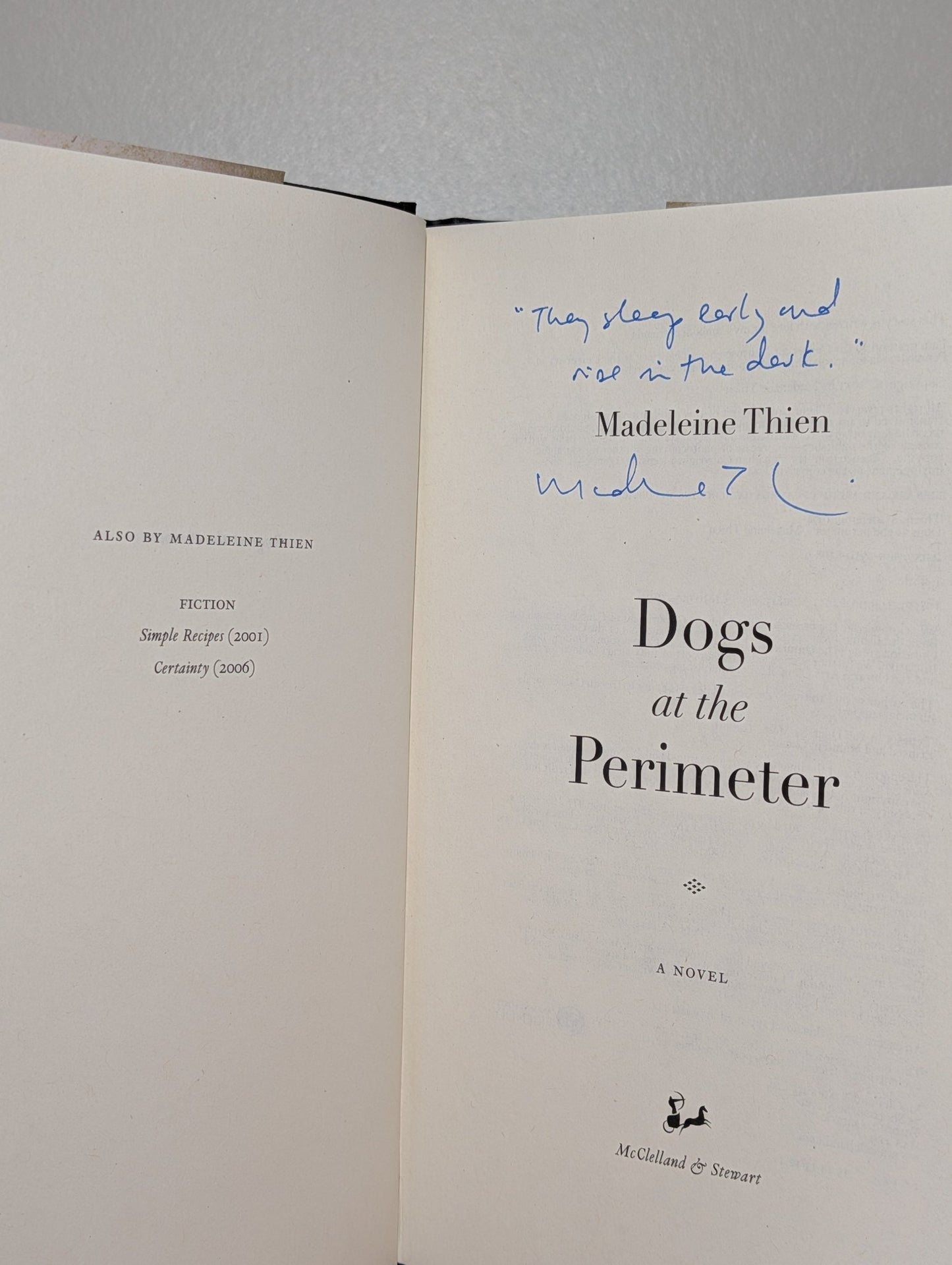 Dogs at the Perimeter by Madeleine Thien (Signed Lined First Edition) - Fialta Books