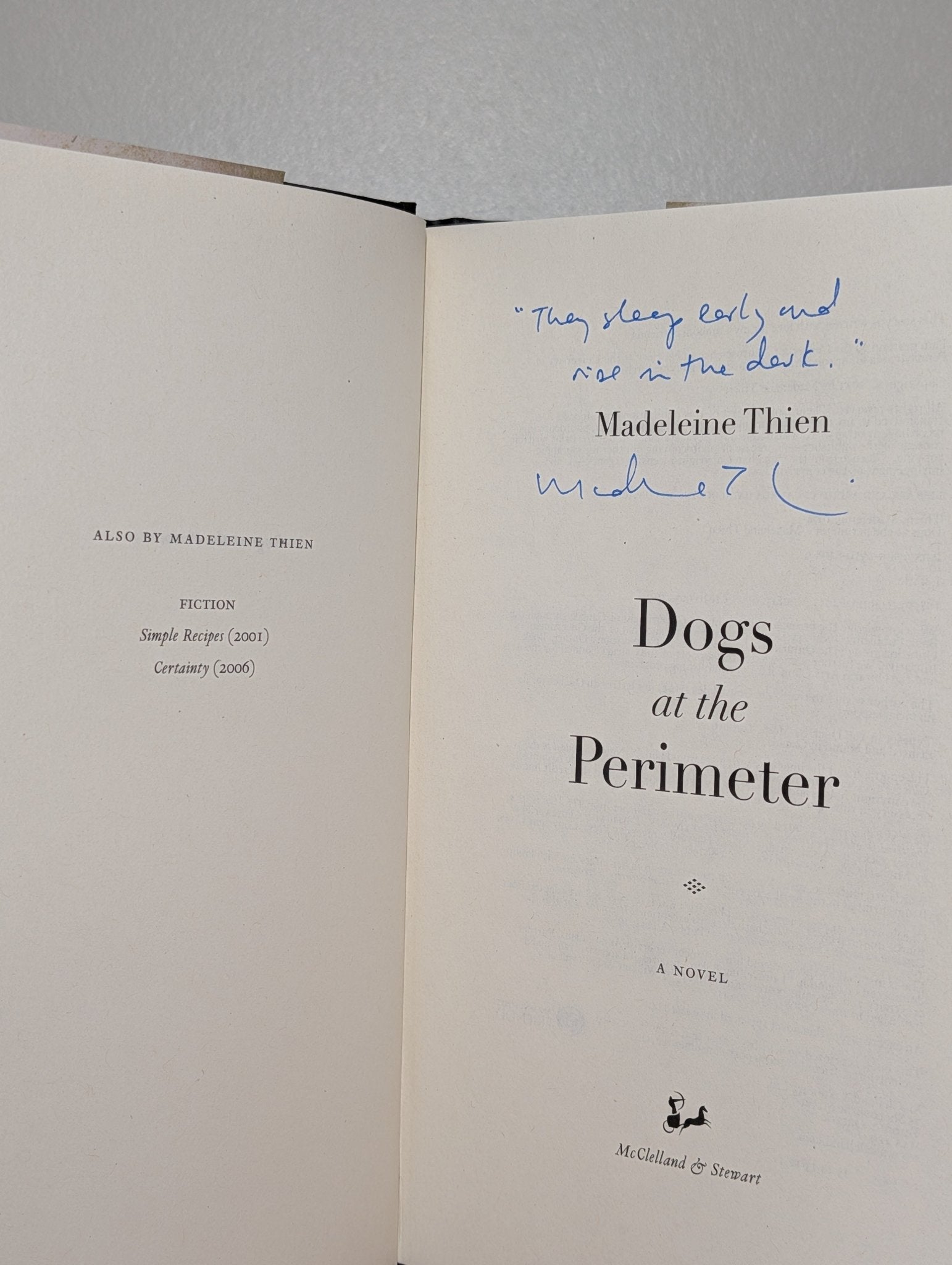 Dogs at the Perimeter by Madeleine Thien (Signed Lined First Edition) - Fialta Books