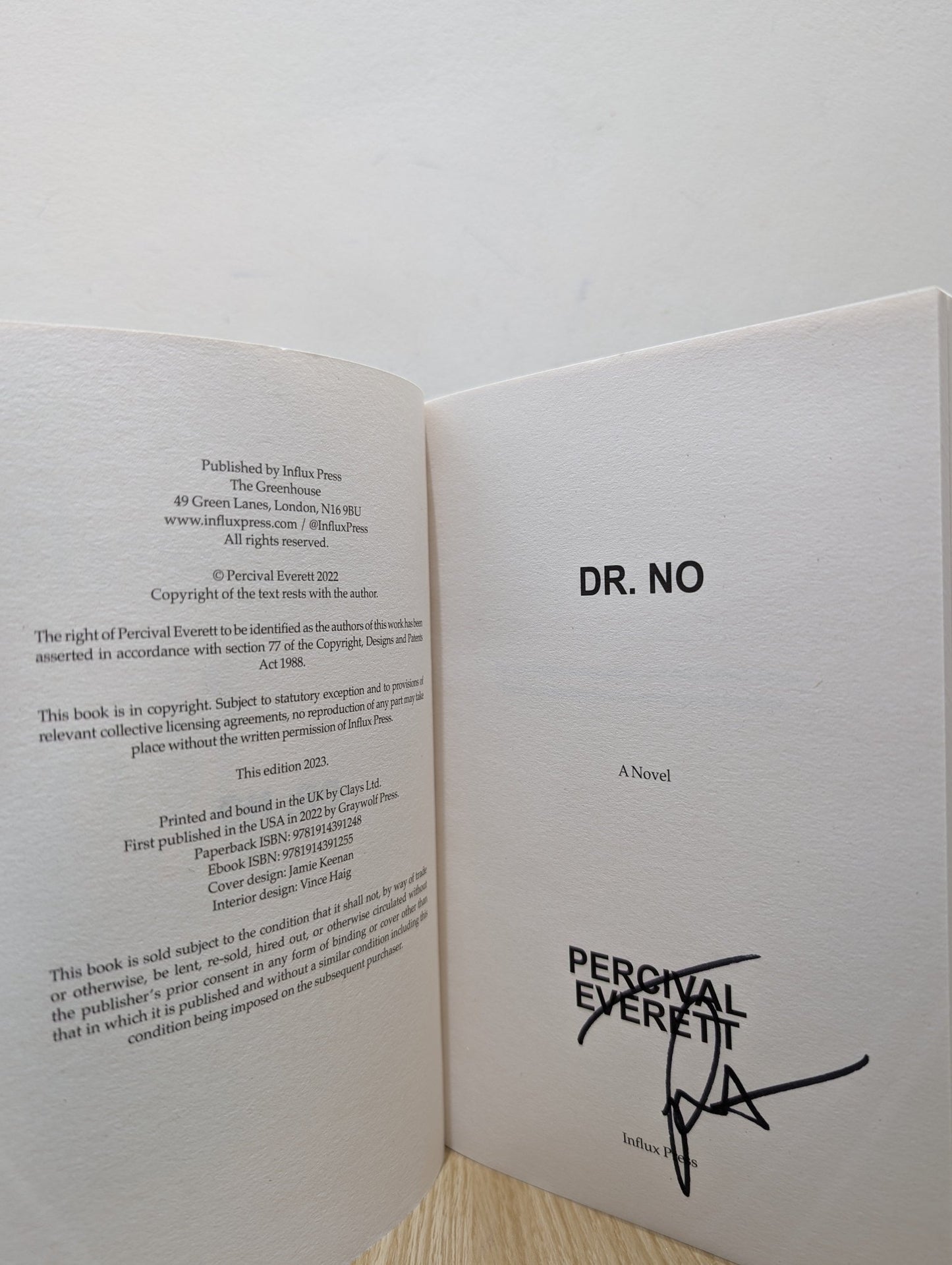 Dr. No by Percival Everett (Signed UK First Edition) - Fialta Books