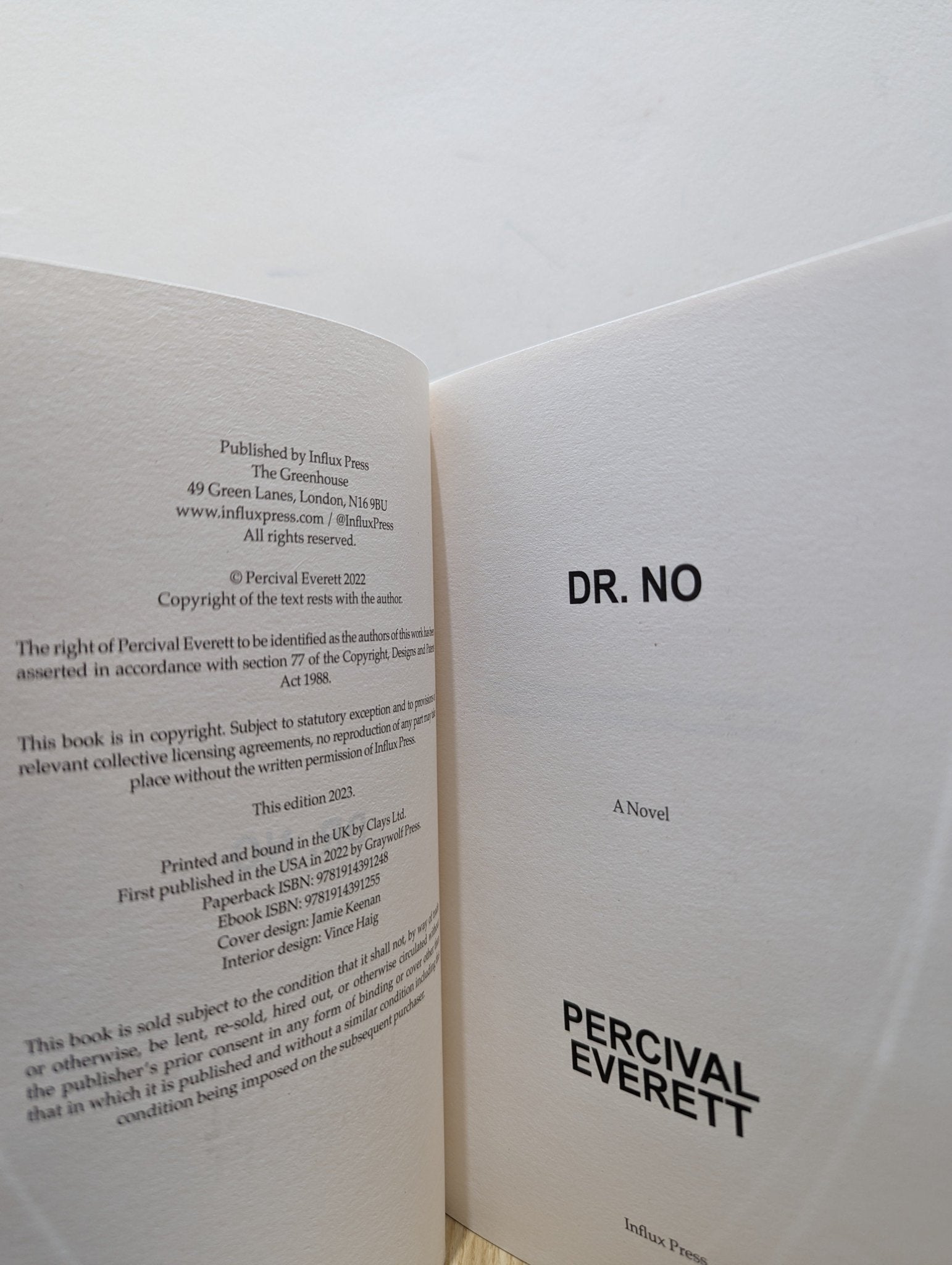 Dr. No by Percival Everett (Signed UK First Edition) - Fialta Books