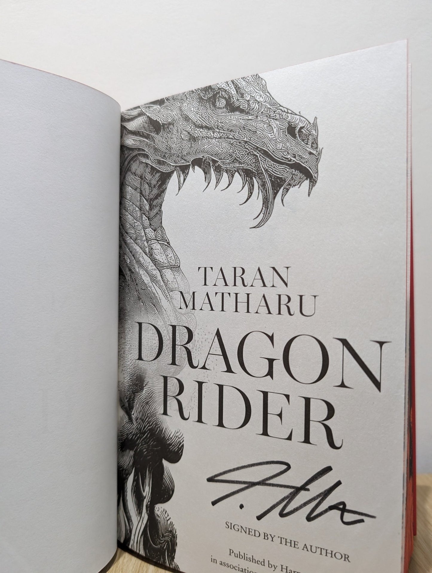 Dragon Rider by Taran Matharu (Signed First Edition with sprayed dragon edges) - Fialta Books