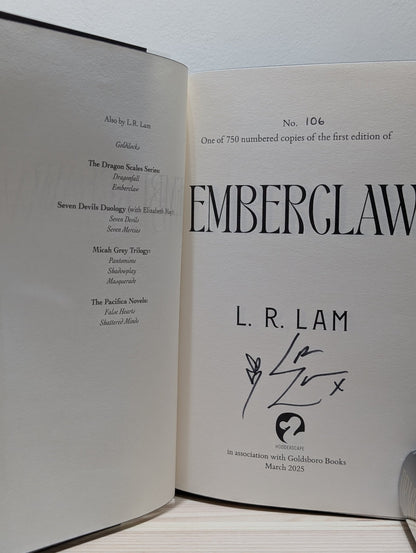 Dragonfall; Emberclaw by L.R. Lam (Signed Numbered First Edition with sprayed edges) - Fialta Books
