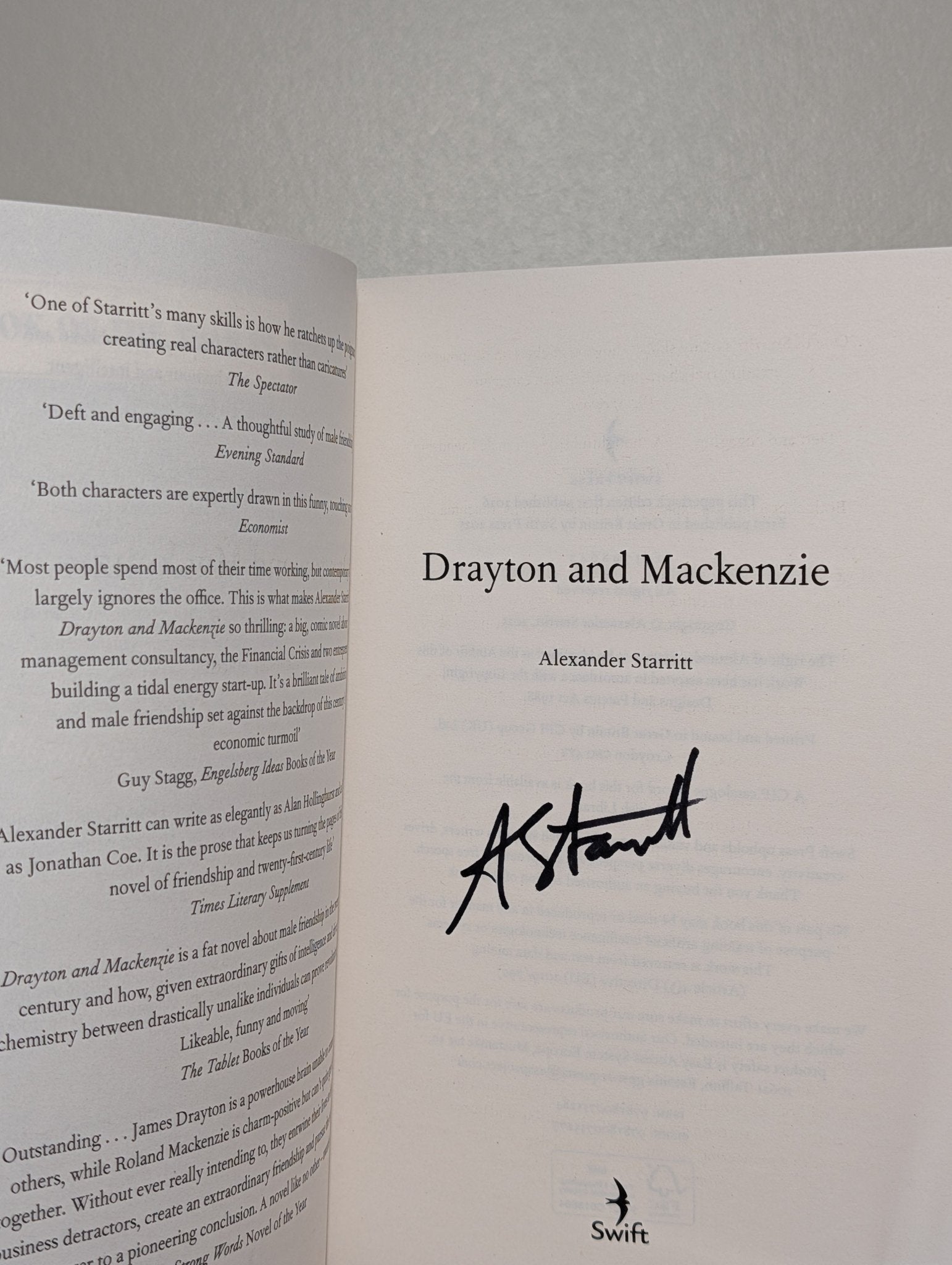 Drayton and Mackenzie by Alexander Starritt (Signed Edition) - Fialta Books