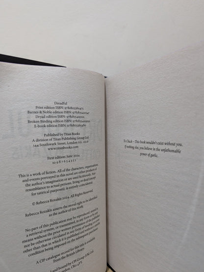 Dreadful by Caitlin Rozakis (Signed Numbered First Edition with sprayed edges) - Fialta Books