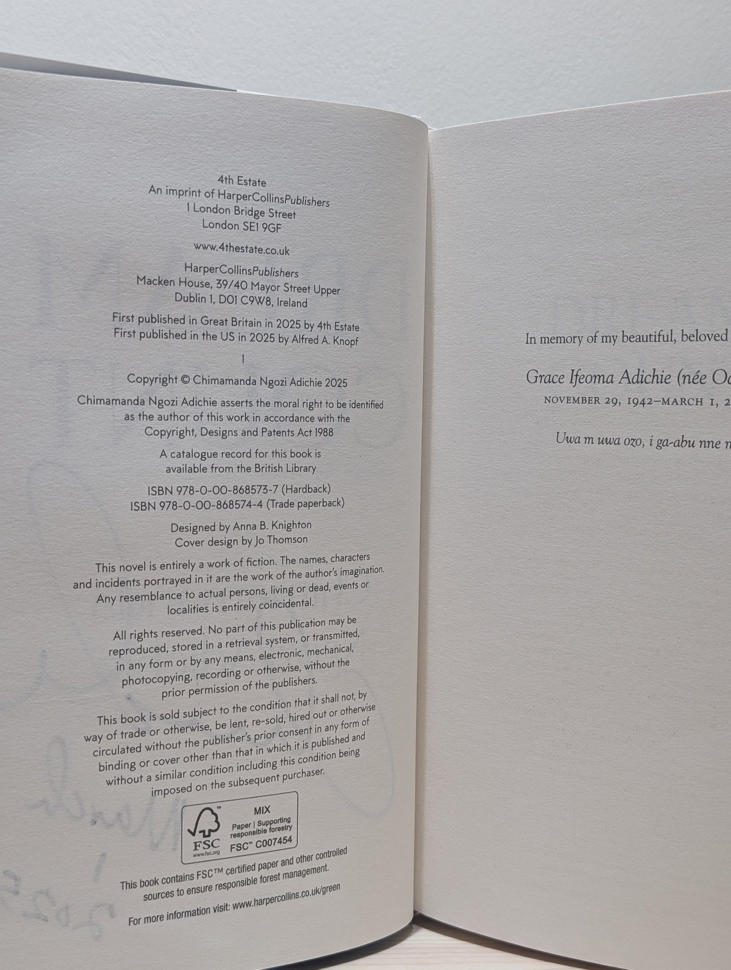 Dream Count by Chimamanda Ngozi Adichie (Signed Dated First Edition) - Fialta Books