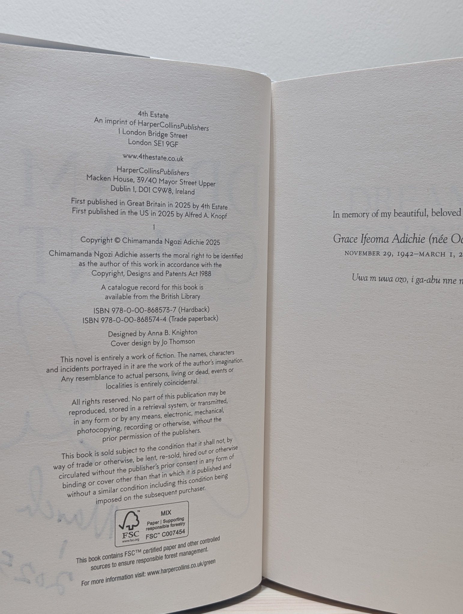 Dream Count by Chimamanda Ngozi Adichie (Signed Dated First Edition) - Fialta Books