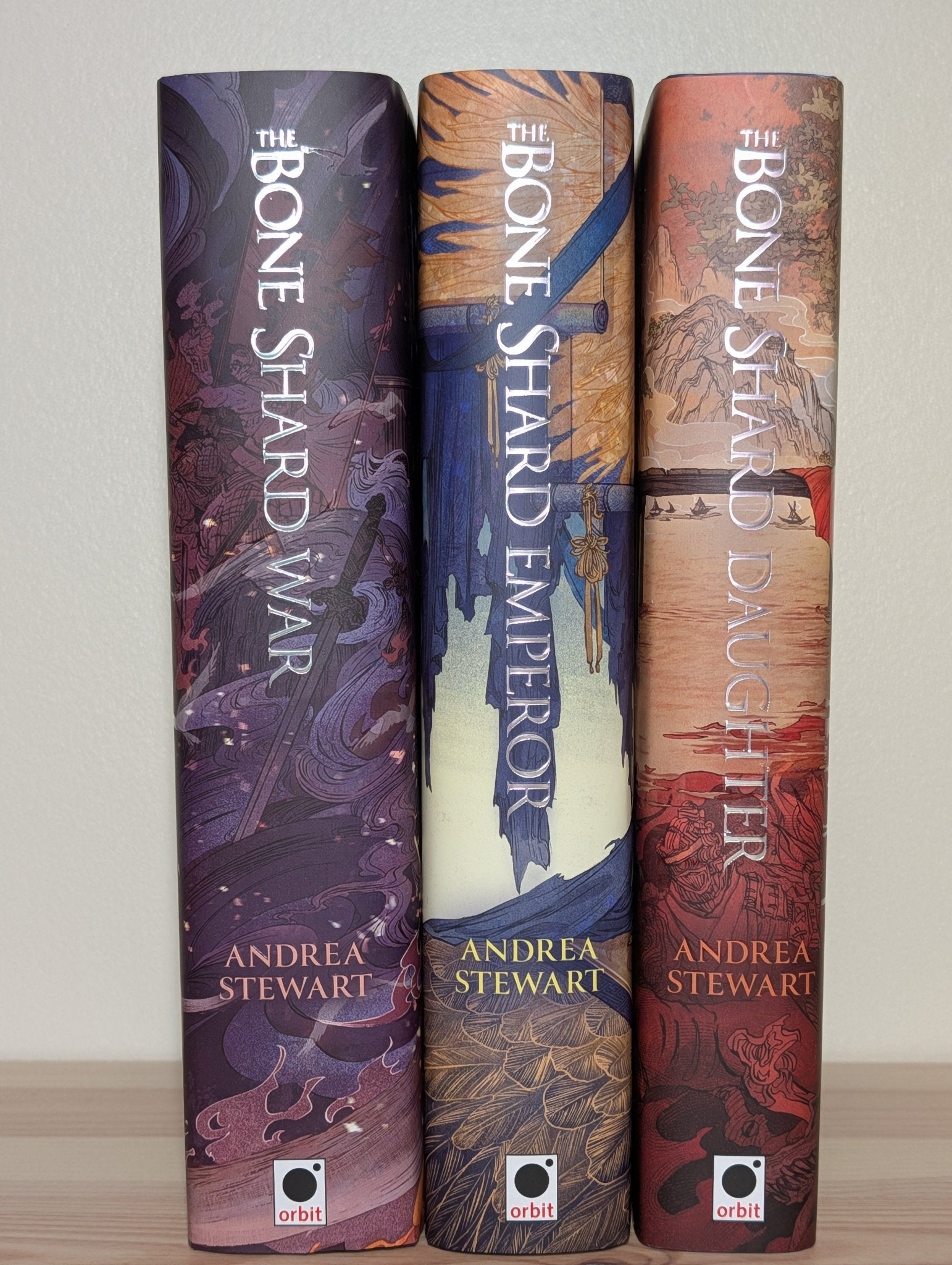 Drowning Empire Series: Bone Shard Daughter; Bone Shard Emperor; Bone Shard War by Andrea Stewart (Deluxe Edition with sprayed edges) - Fialta Books