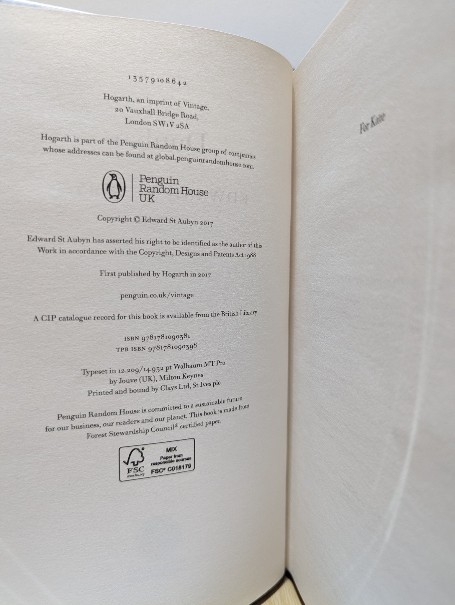 Dunbar by Edward St Aubyn - Fialta Books