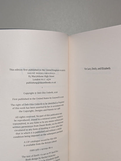 Earth 7 by Deb Olin Unferth (Signed Dated First Edition) - Fialta Books