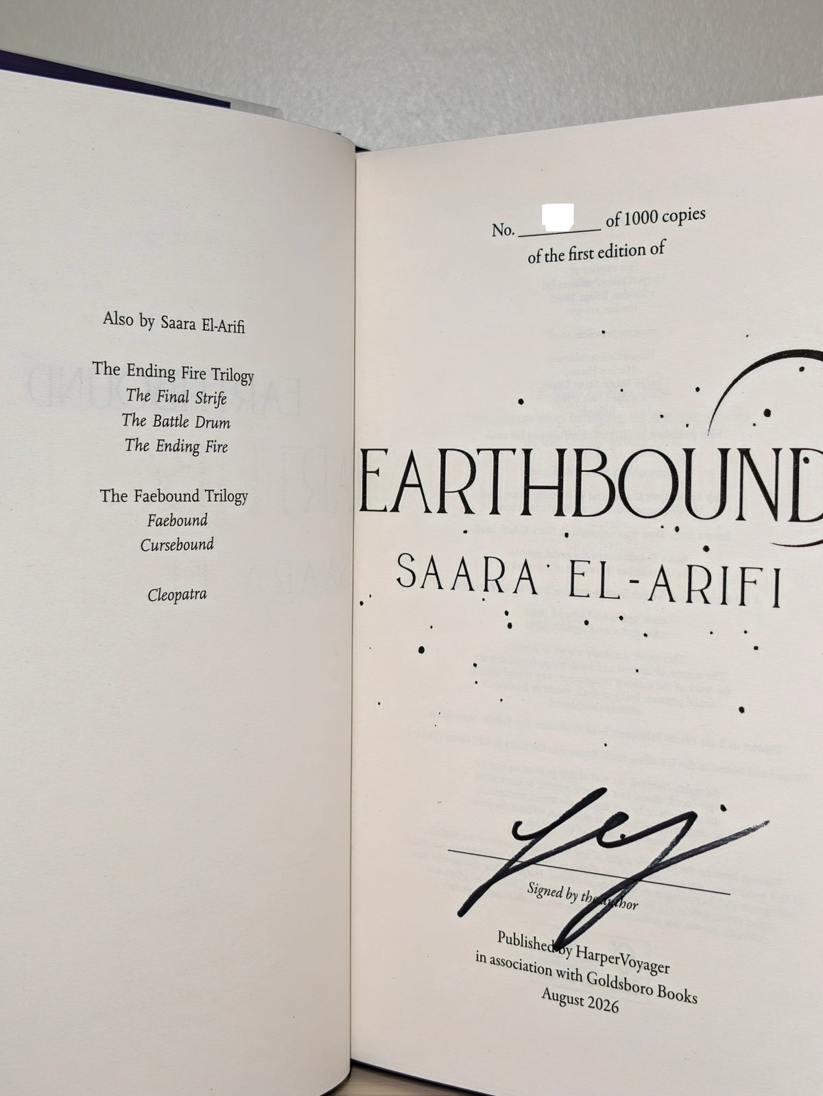 Earthbound by Saara El-Arifi (Signed Numbered Edition with sprayed edges) - Fialta Books
