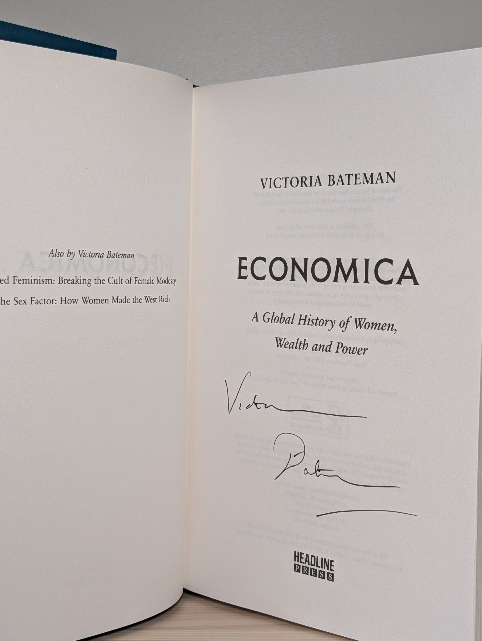 Economica: A global history of women, wealth and power by Victoria Bateman (Signed First Edition) - Fialta Books