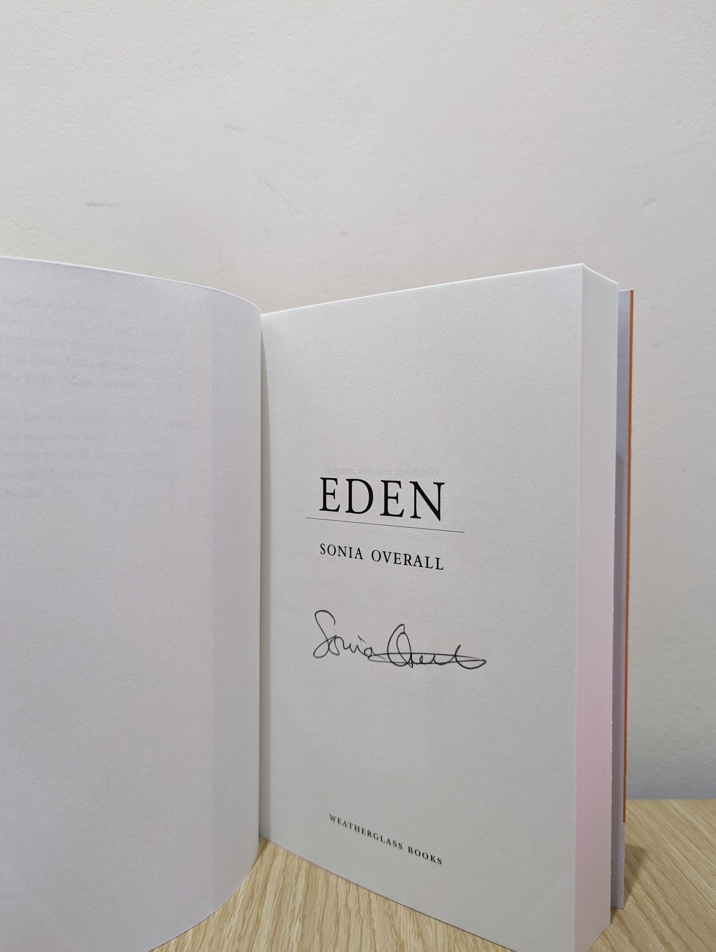 Eden by Overall; Sonia (Signed First Edition) - Fialta Books