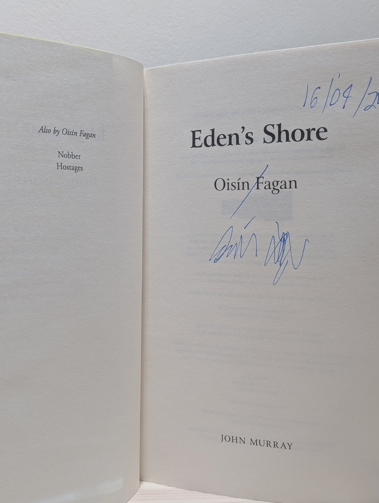 Eden's Shore by Oisin Fagan (Signed Dated First Edition) - Fialta Books