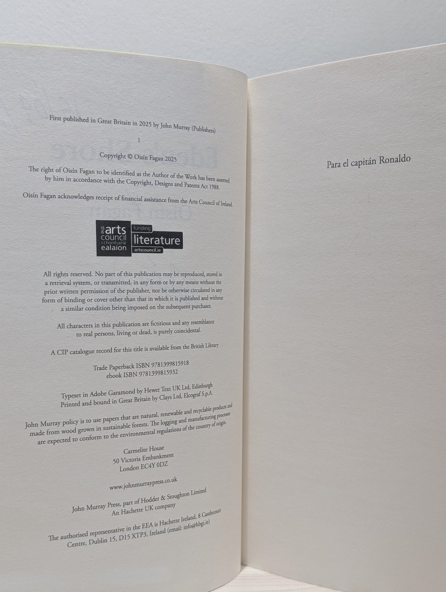 Eden's Shore by Oisin Fagan (Signed Dated First Edition) - Fialta Books