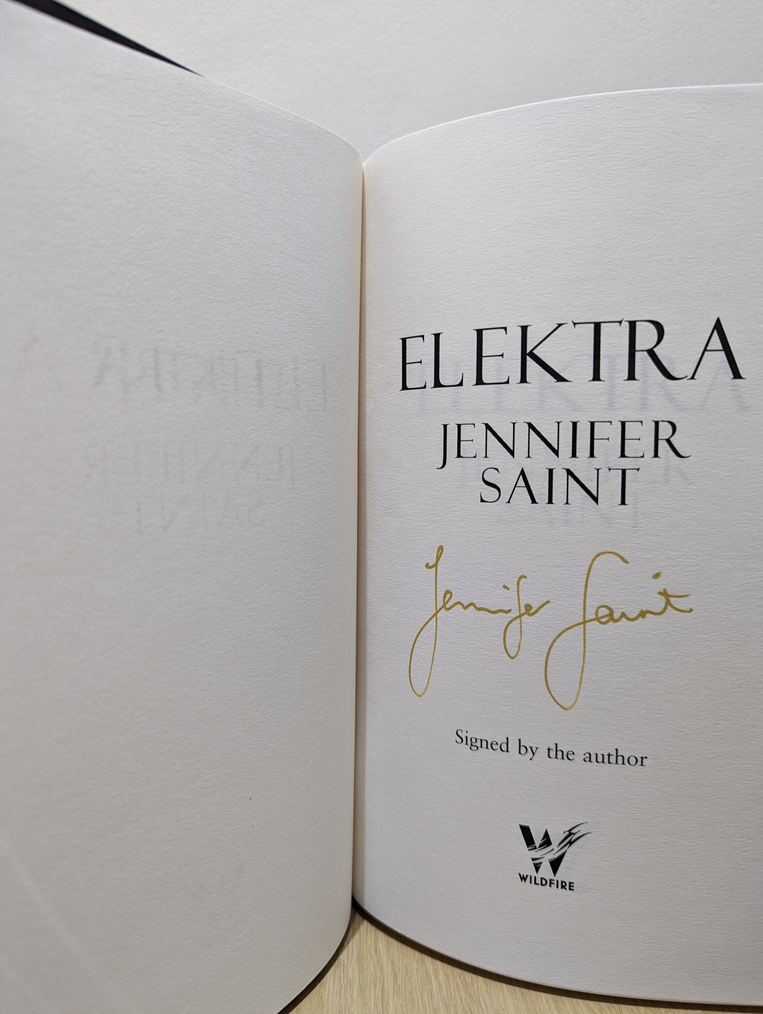Elektra by Jennifer Saint (Signed First Edition) - Fialta Books