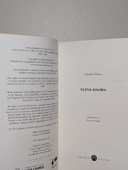 Elena Knows by Claudia Pineiro (Signed) - Fialta Books
