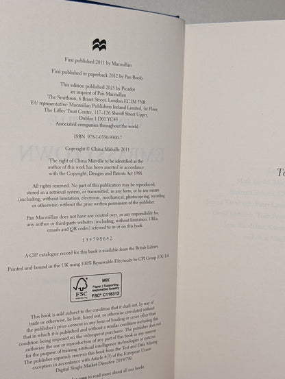 Embassytown by China Mieville (Signed with sprayed edges) - Fialta Books