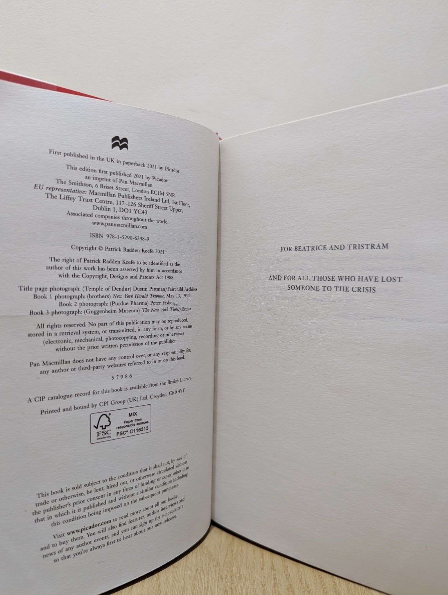 Empire of Pain: The Secret History of the Sackler Dynasty by Patrick Radden Keefe (Signed) - Fialta Books