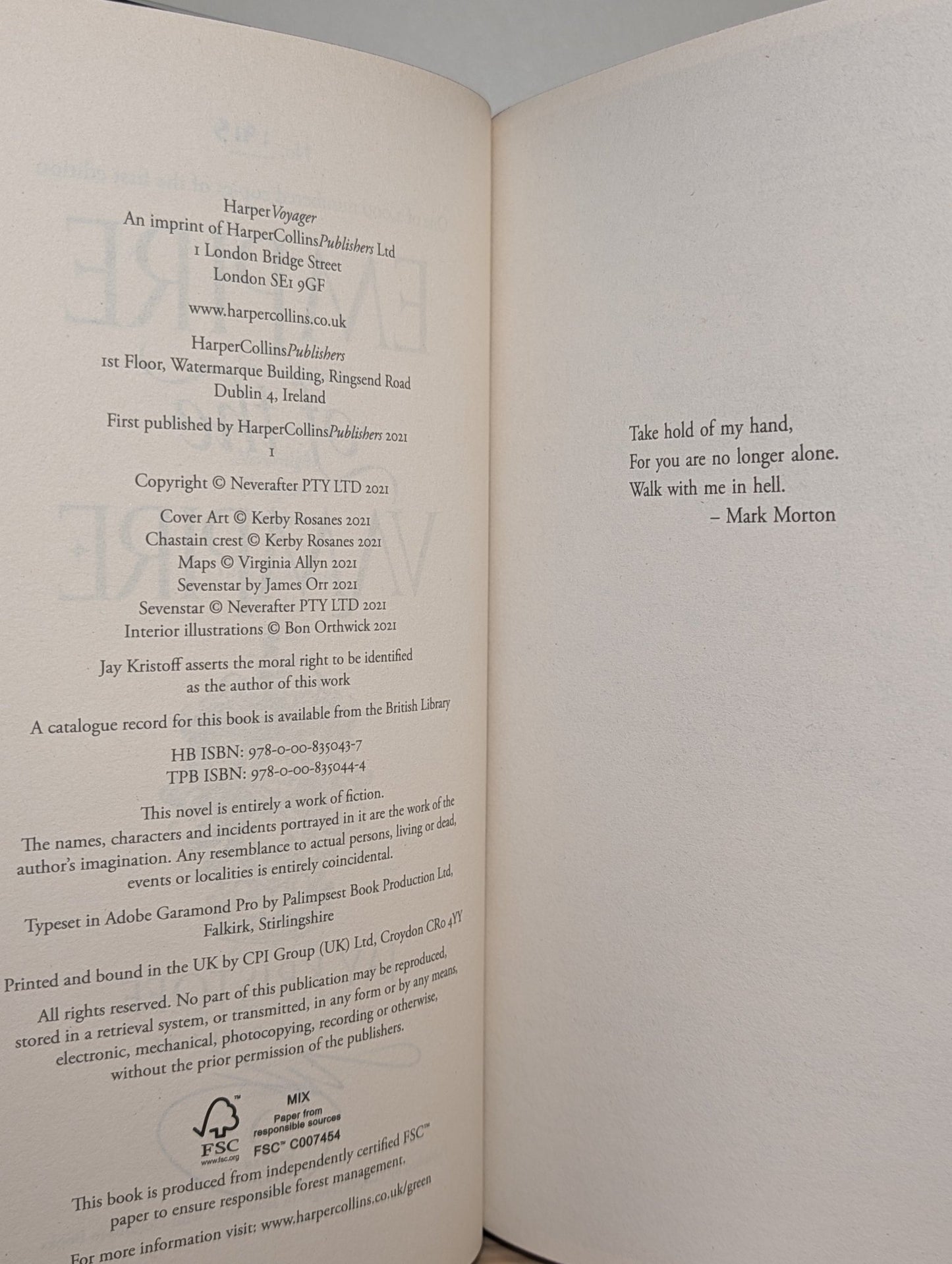 Empire of Vampire; Empire of Damned; Empire of Dawn by Jay Kristoff (Signed Numbered with sprayed edges) - Fialta Books