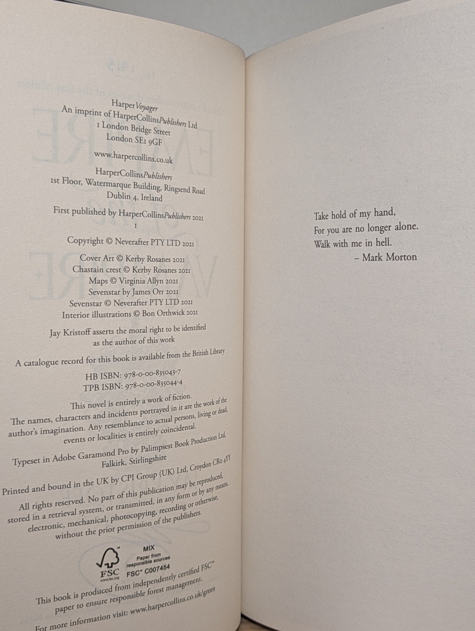 Empire of Vampire; Empire of Damned; Empire of Dawn by Jay Kristoff (Signed Numbered with sprayed edges) - Fialta Books