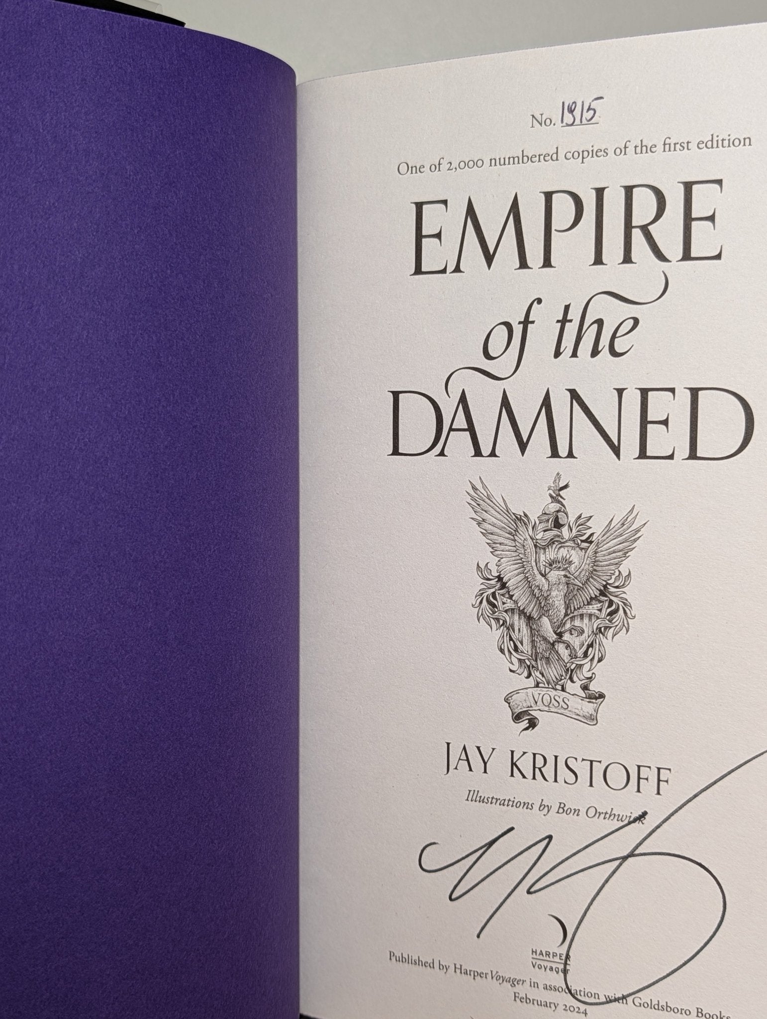 Empire of Vampire; Empire of Damned; Empire of Dawn by Jay Kristoff (Signed Numbered with sprayed edges) - Fialta Books