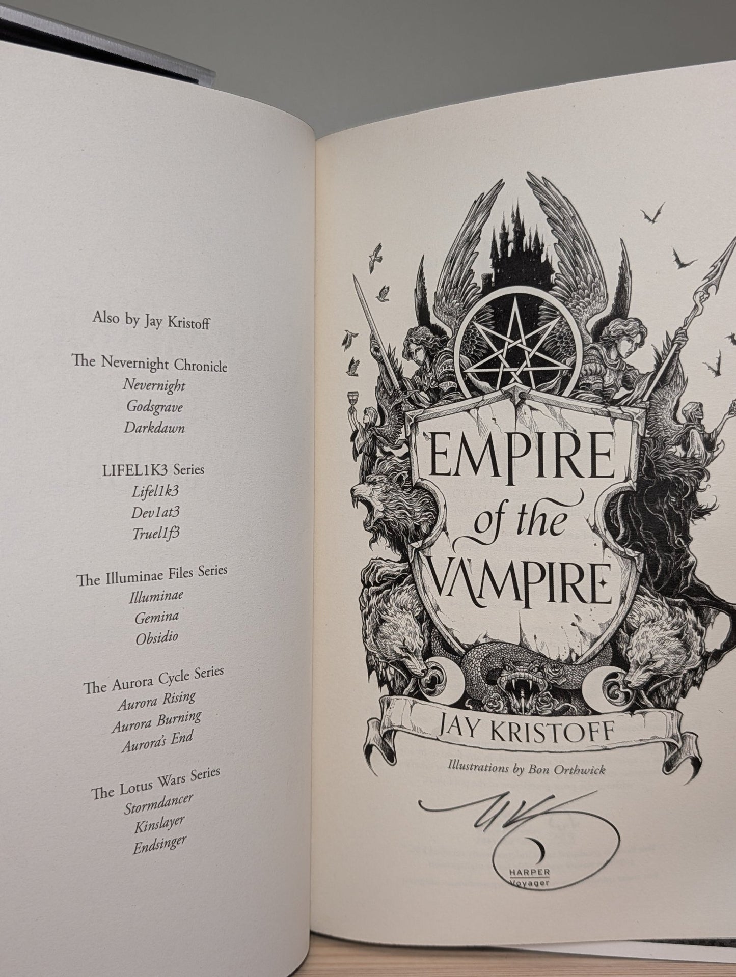 Empire of Vampire; Empire of Damned; Empire of Dawn by Jay Kristoff (Signed with sprayed edges) - Fialta Books