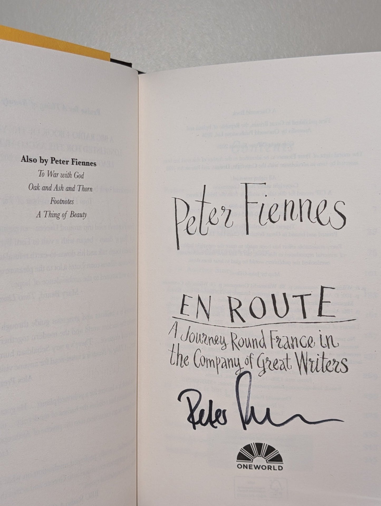 En Route by Peter Fiennes (Signed First Edition) - Fialta Books