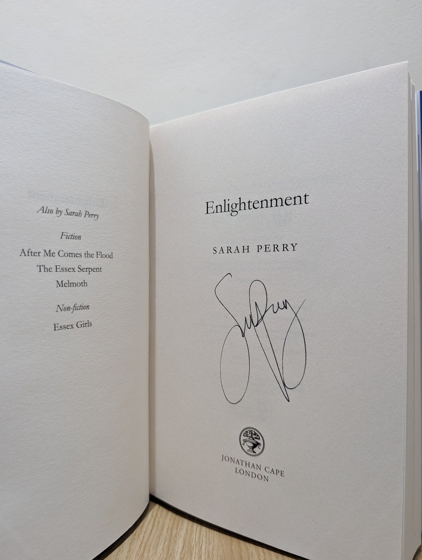 Enlightenment by Sarah Perry (Signed First Edition) - Fialta Books