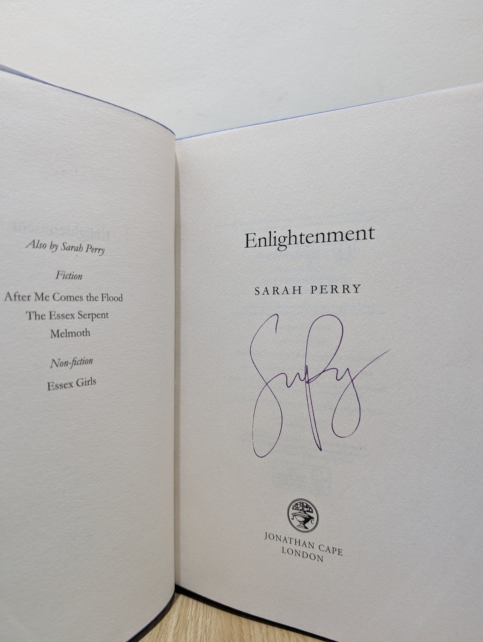 Enlightenment by Sarah Perry (Signed First Edition with sprayed edges) - Fialta Books
