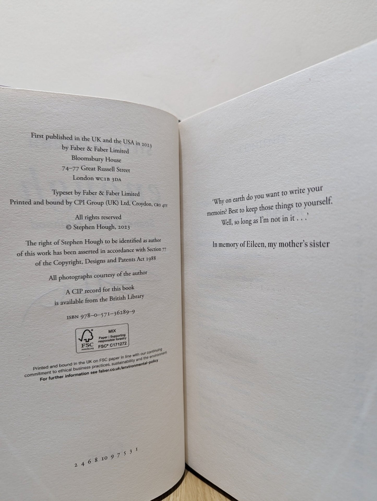 Enough: Scenes from Childhood by Stephen Hough (Signed First Edition) - Fialta Books