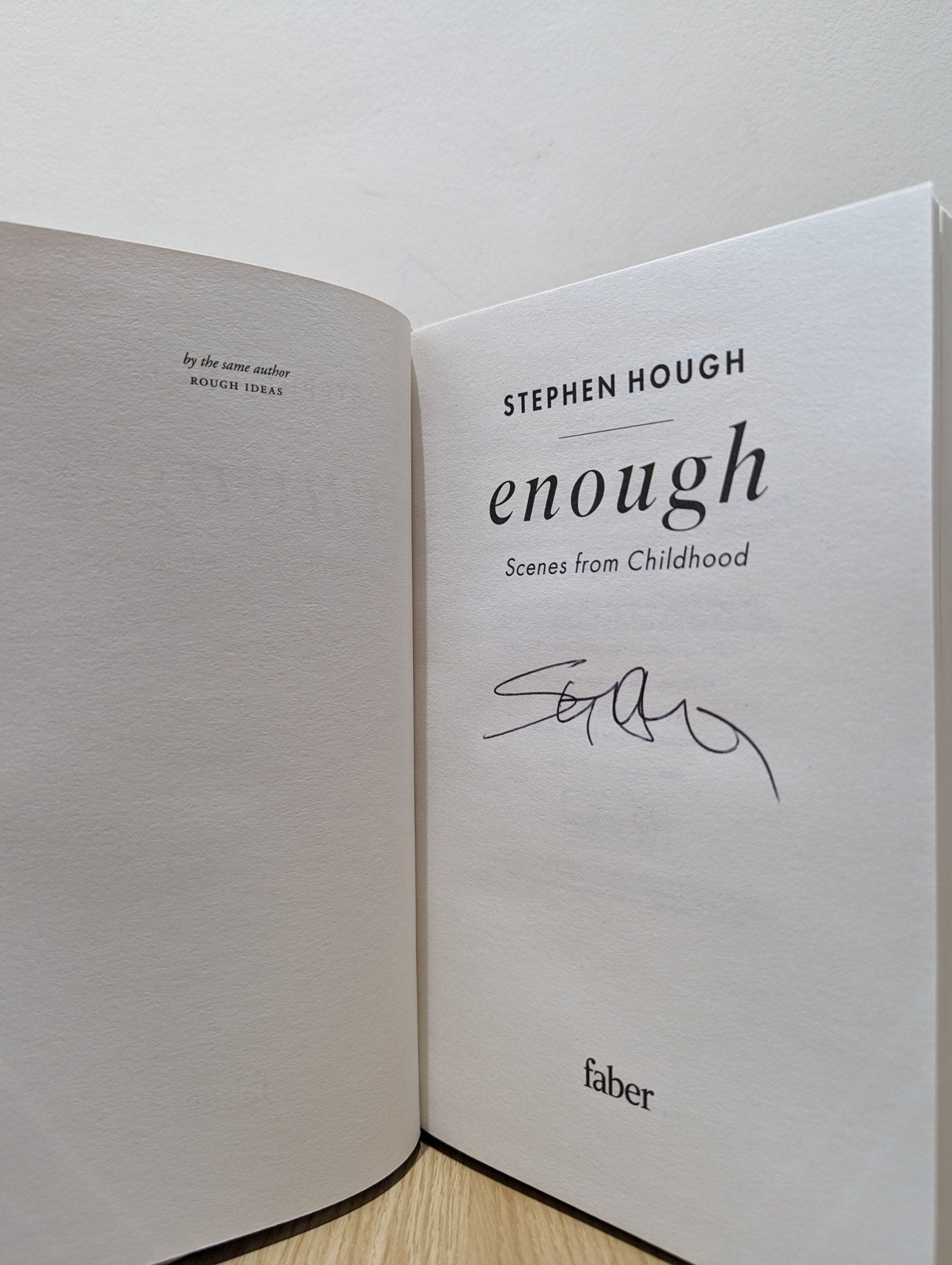 Enough: Scenes from Childhood by Stephen Hough (Signed First Edition) - Fialta Books